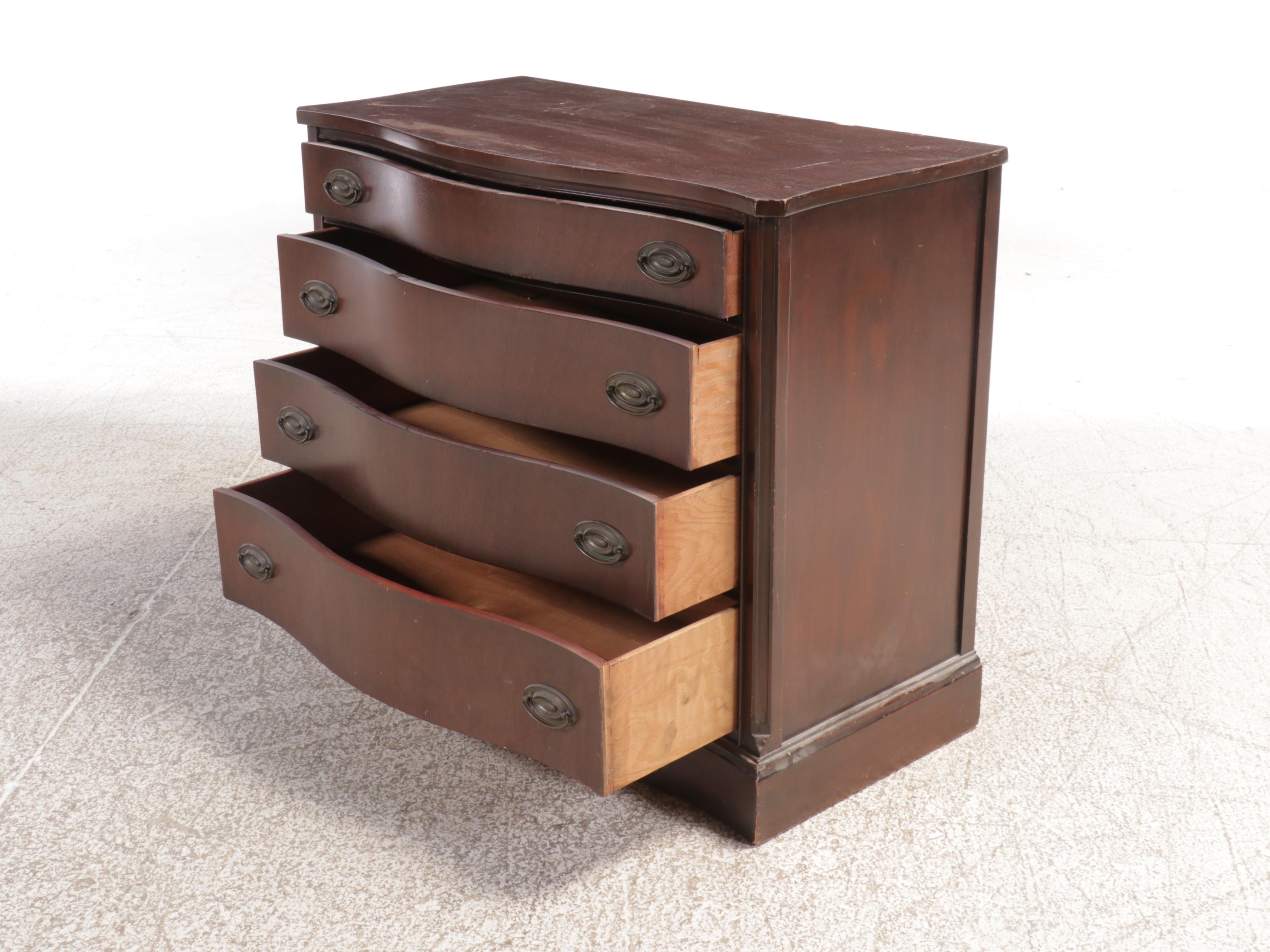 Bassett Furniture "Old Shirley" Mahogany Four-Drawer Chest, Mid-20th Century