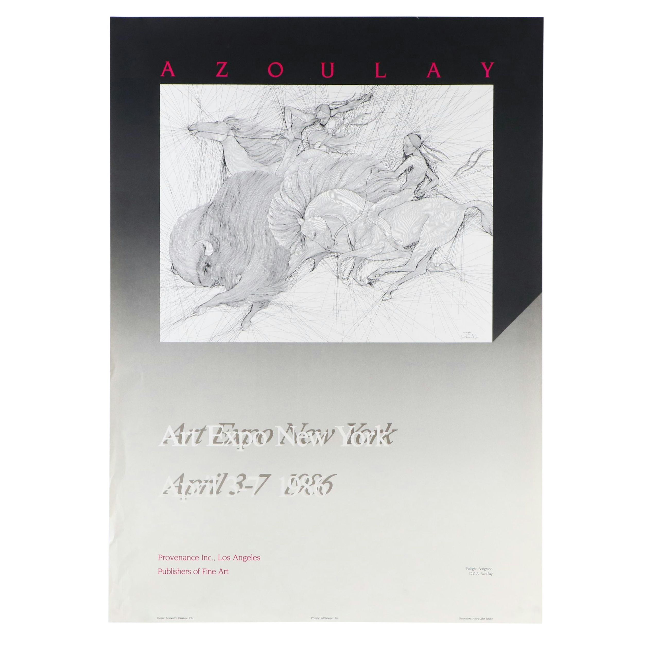 Guillaume Azoulay Signed 1986 Art Expo Poster "Twilight"