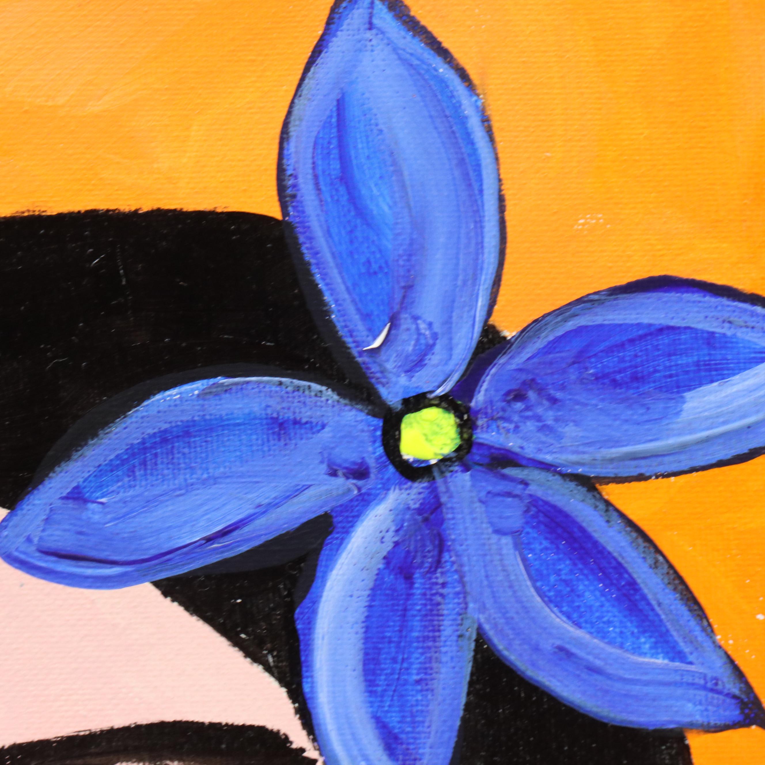 Milagros Pongo Stylized Mixed Media Portrait of Frida Kahlo "Matilde"