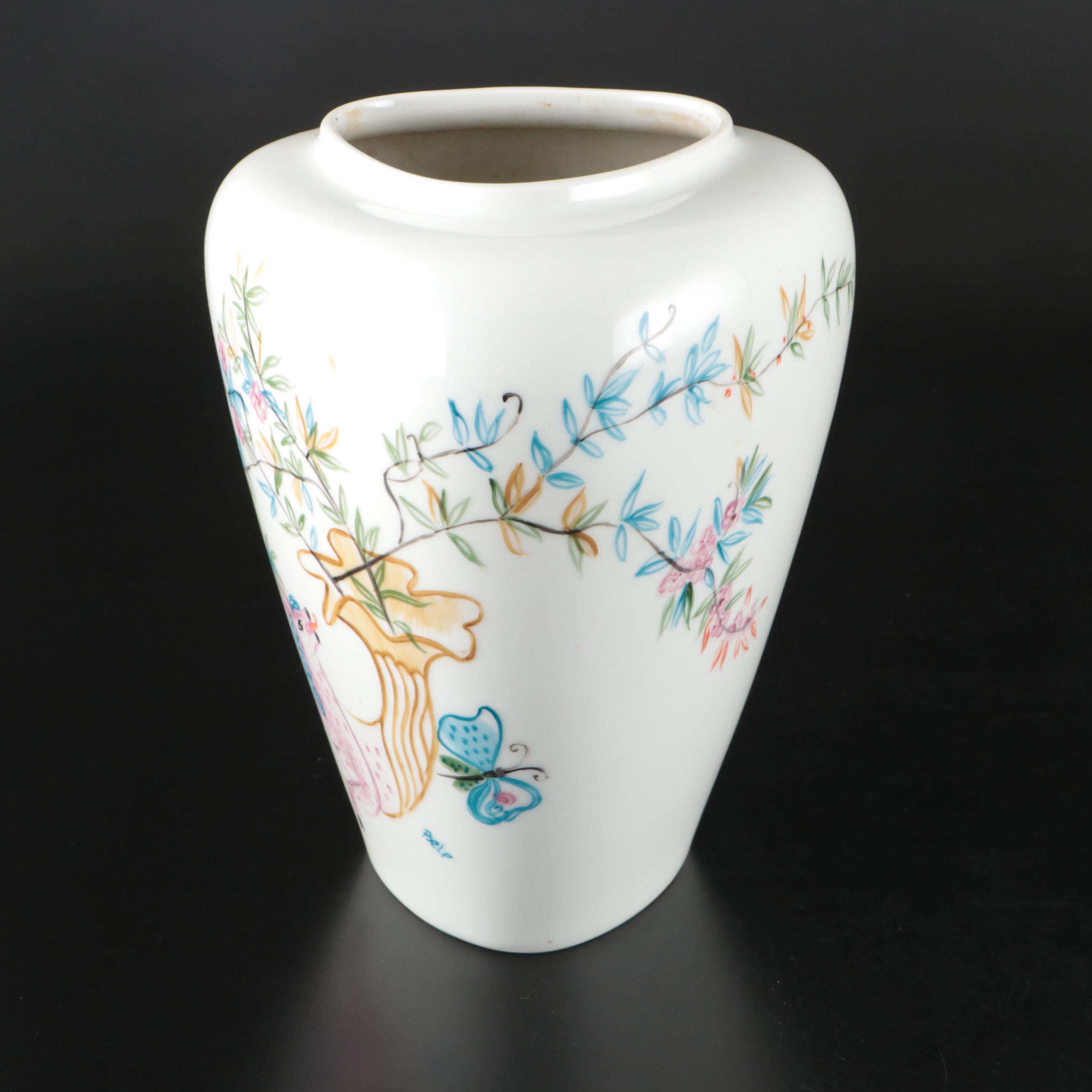 Bele Bachem for Rosenthal Hand-Painted Porcelain Vase