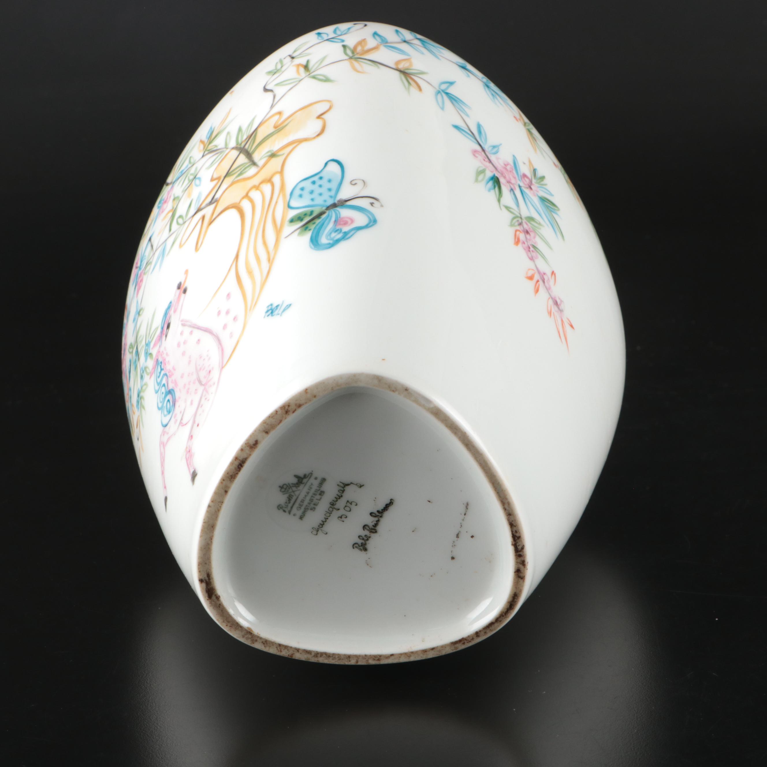 Bele Bachem for Rosenthal Hand-Painted Porcelain Vase
