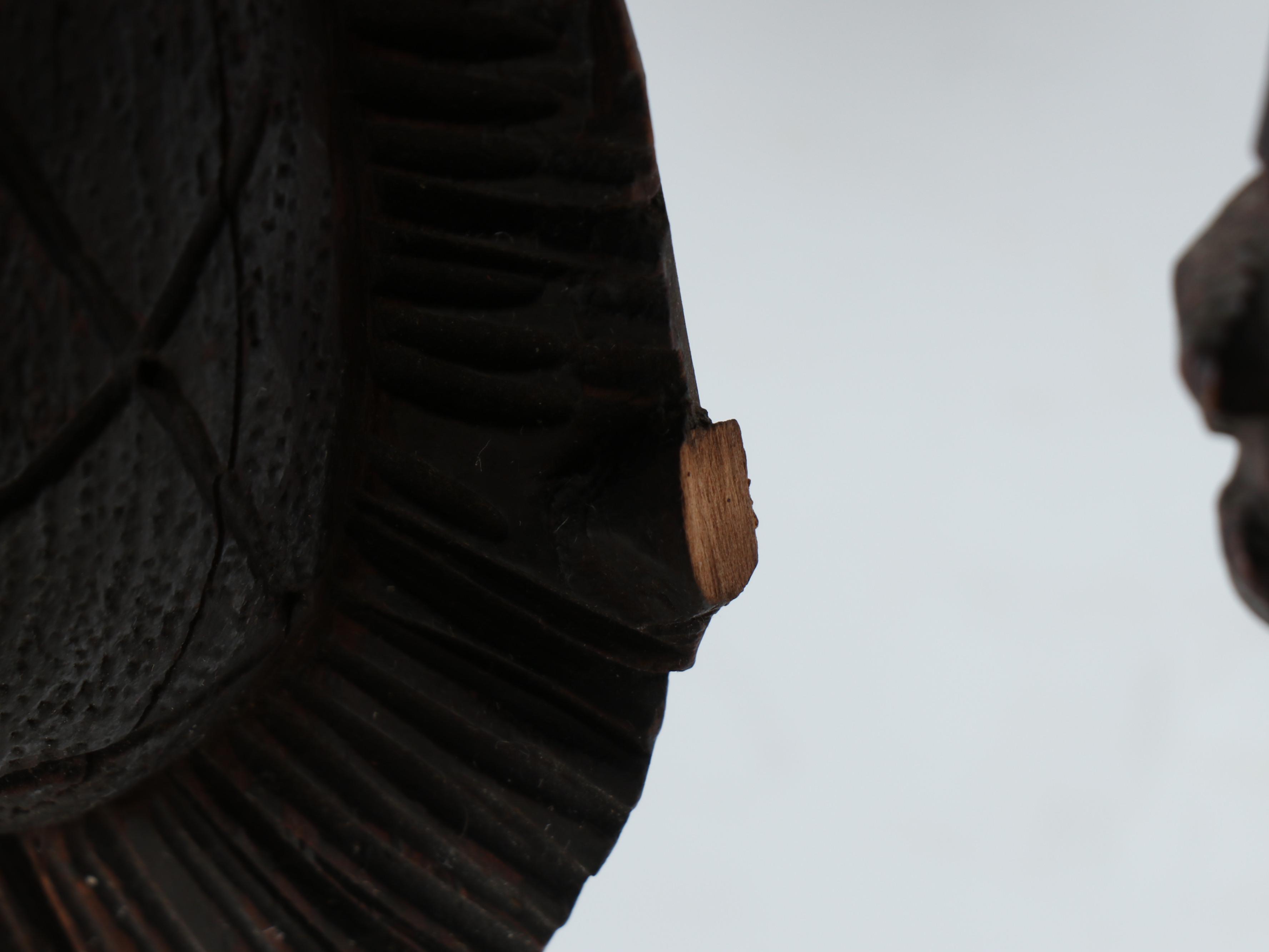 German Black Forest Style Carved Walnut Hunting Trophies Cuckoo Clock