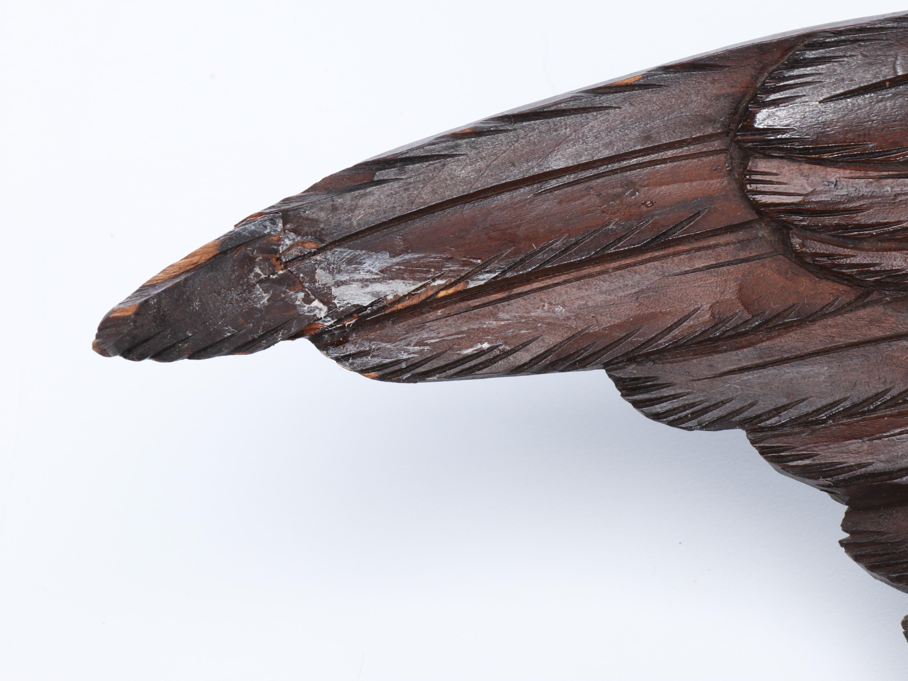 German Black Forest Style Carved Walnut Hunting Trophies Cuckoo Clock