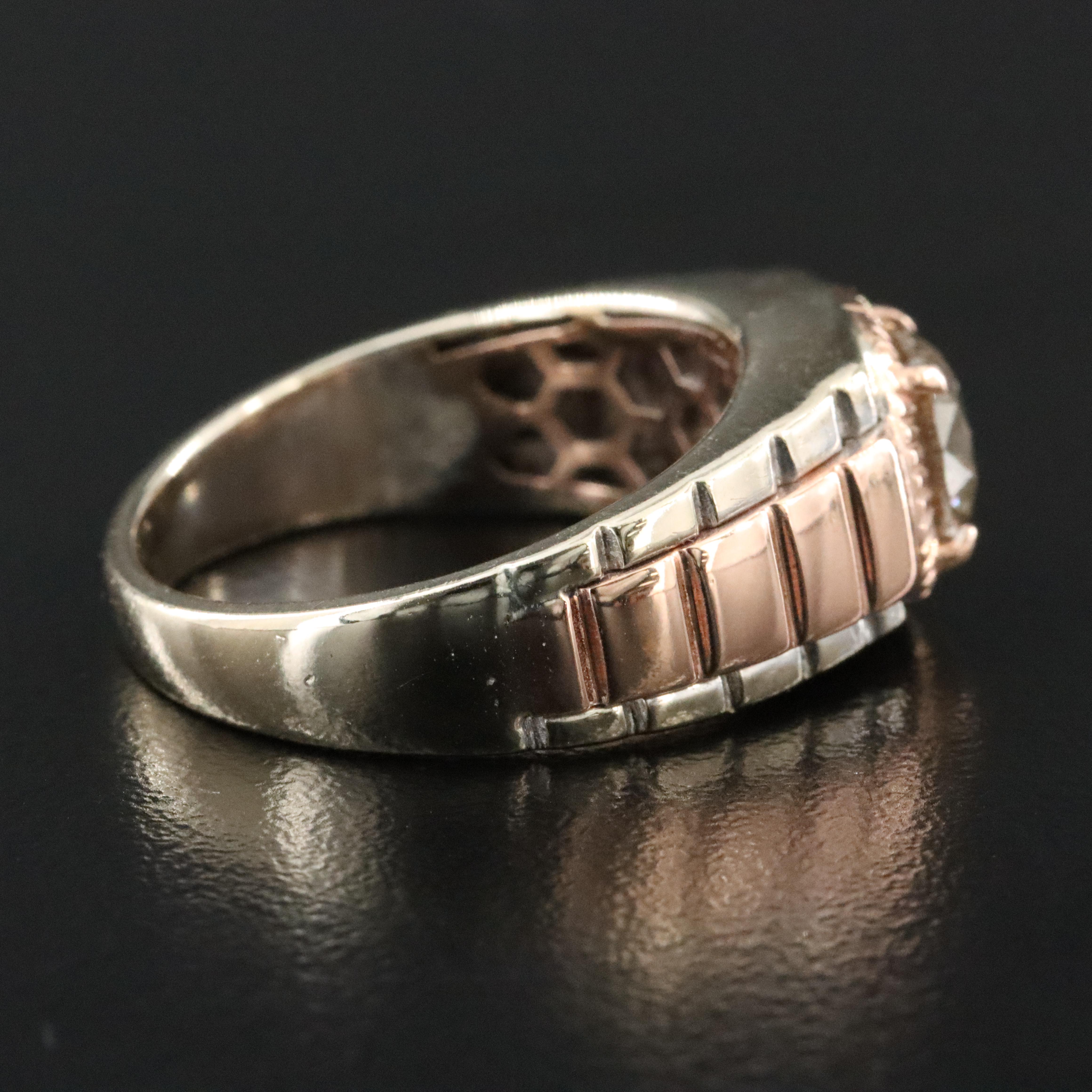 14K 1.68 CT Diamond Solitaire Ring with Rose Gold Accents