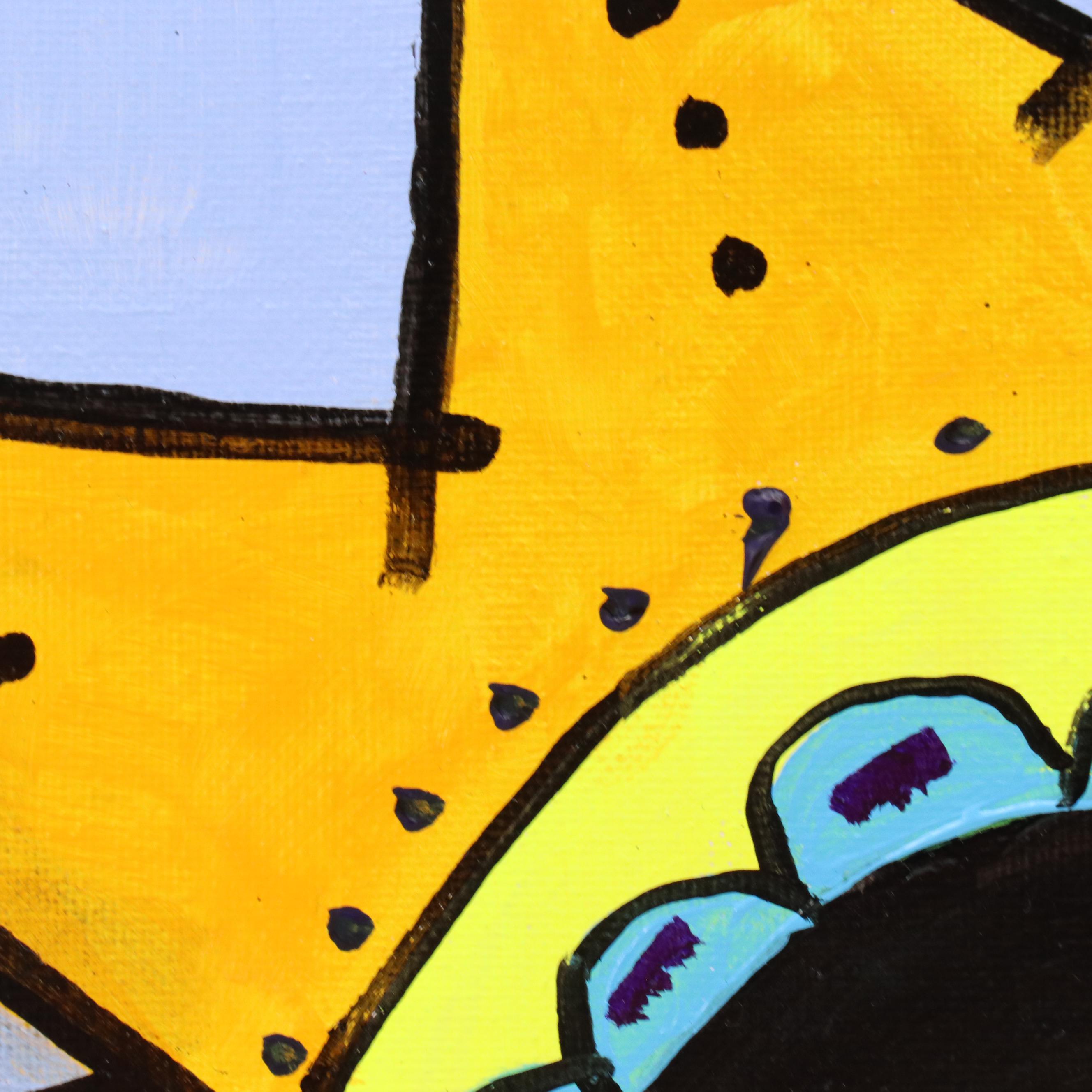 Milagros Pongo Stylized Mixed Media Portrait "Angel," 21st Century