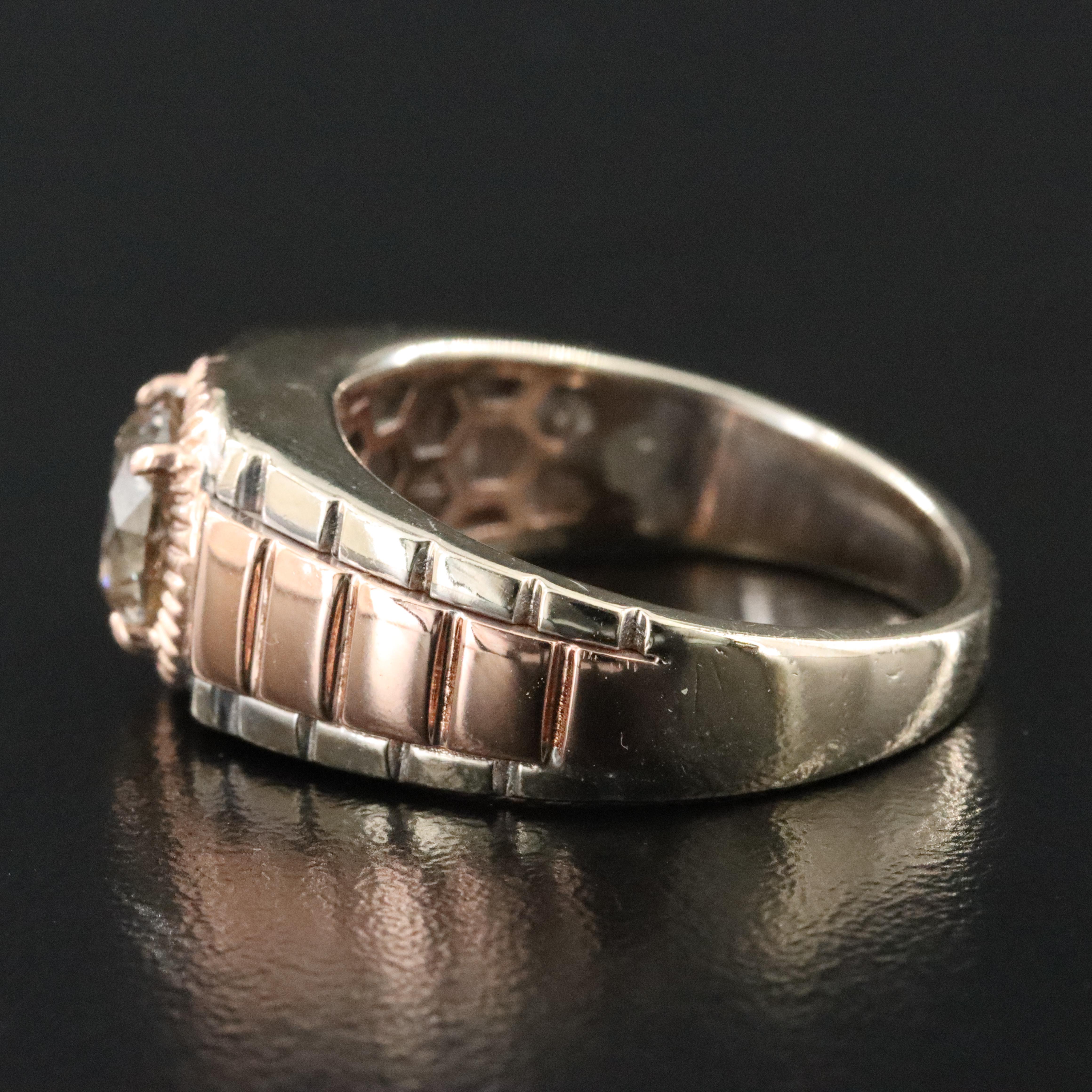 14K 1.68 CT Diamond Solitaire Ring with Rose Gold Accents