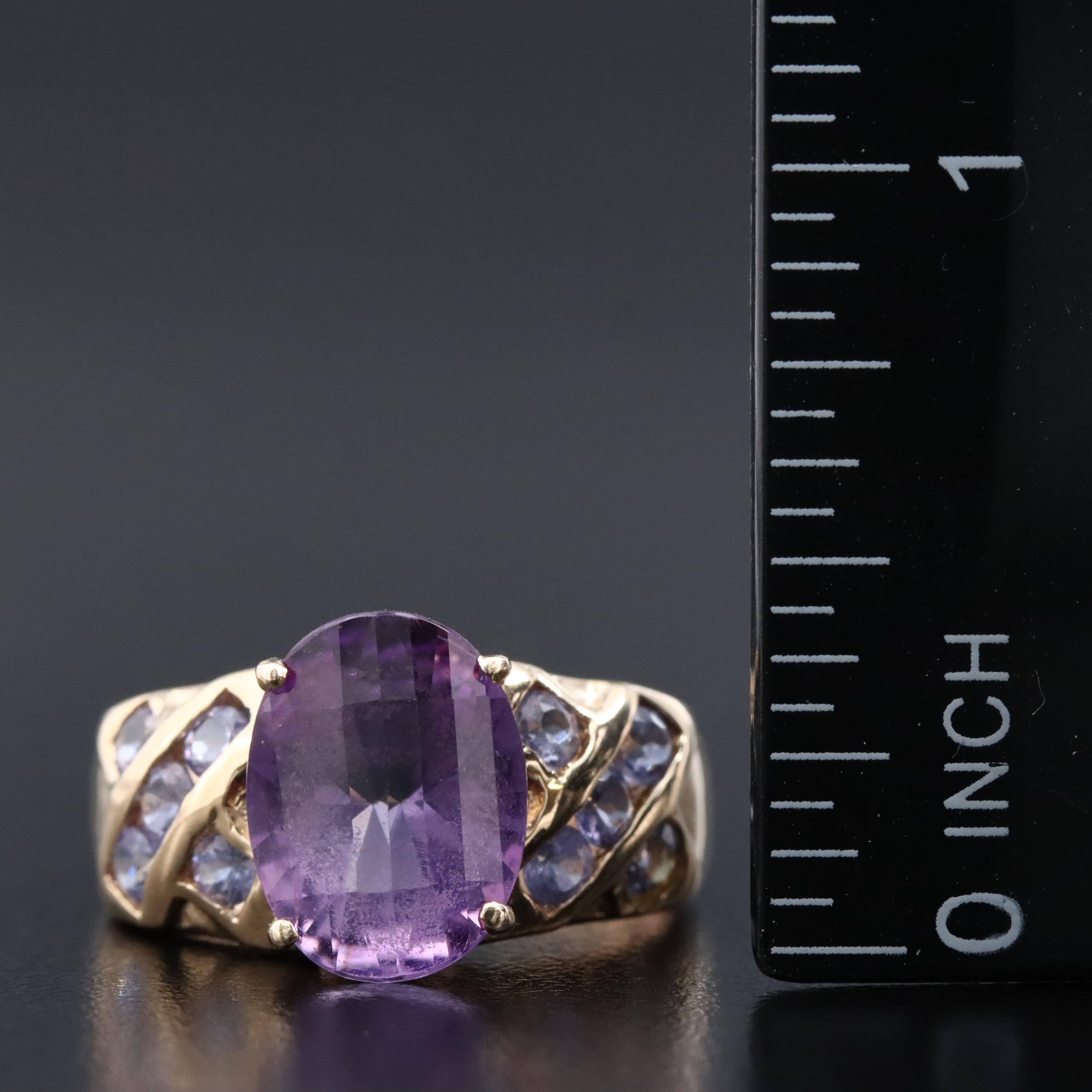 10K Amethyst and Tanzanite Ring