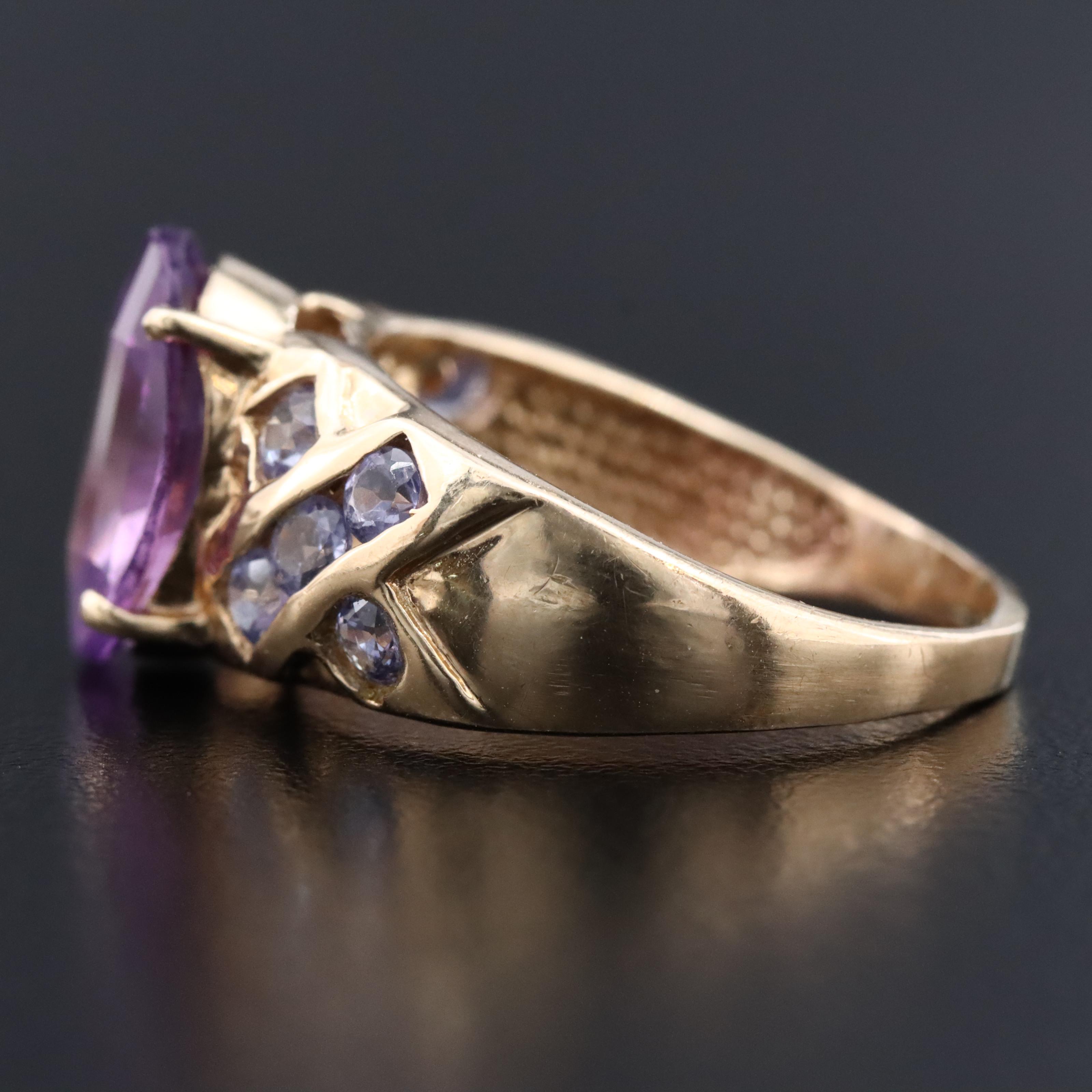 10K Amethyst and Tanzanite Ring
