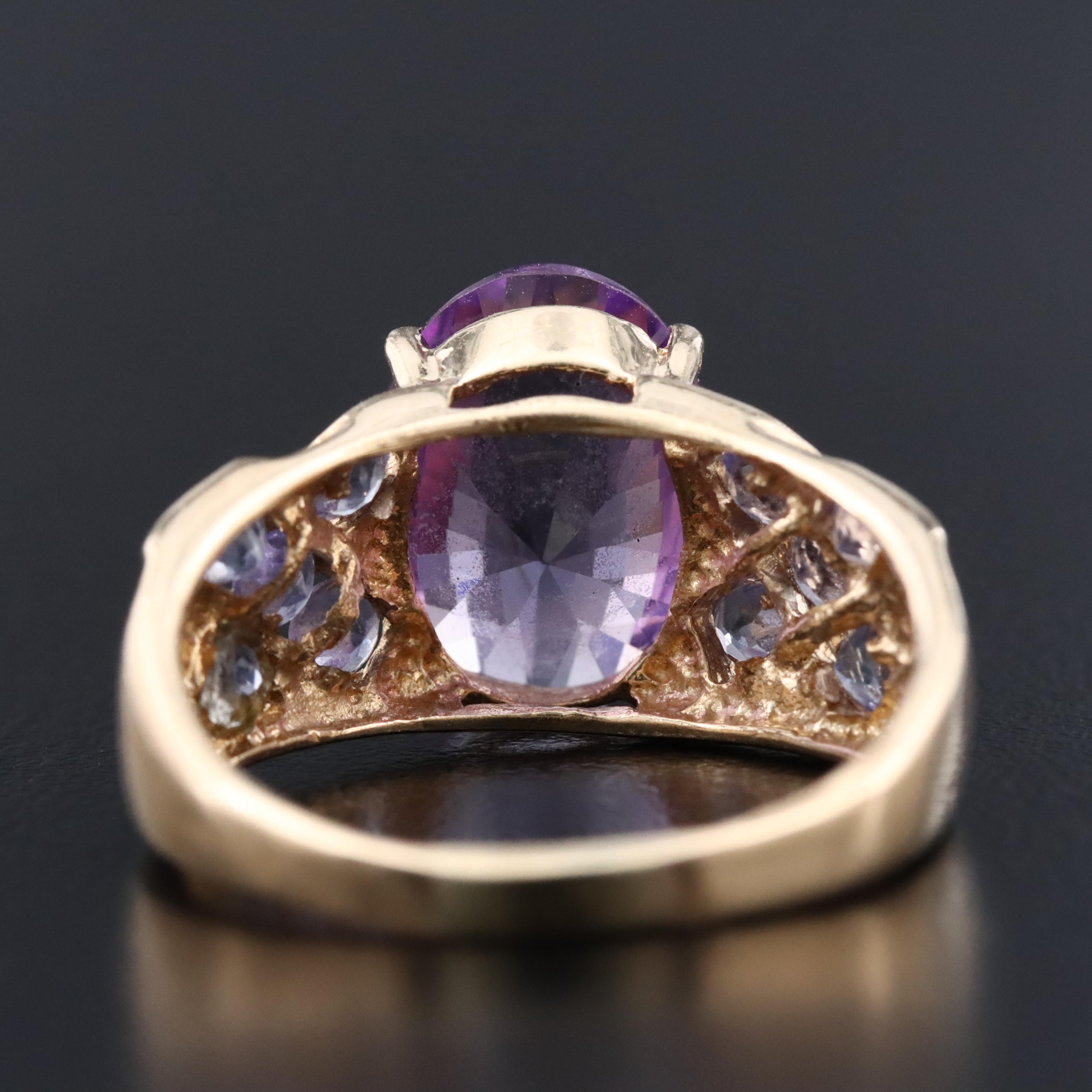 10K Amethyst and Tanzanite Ring