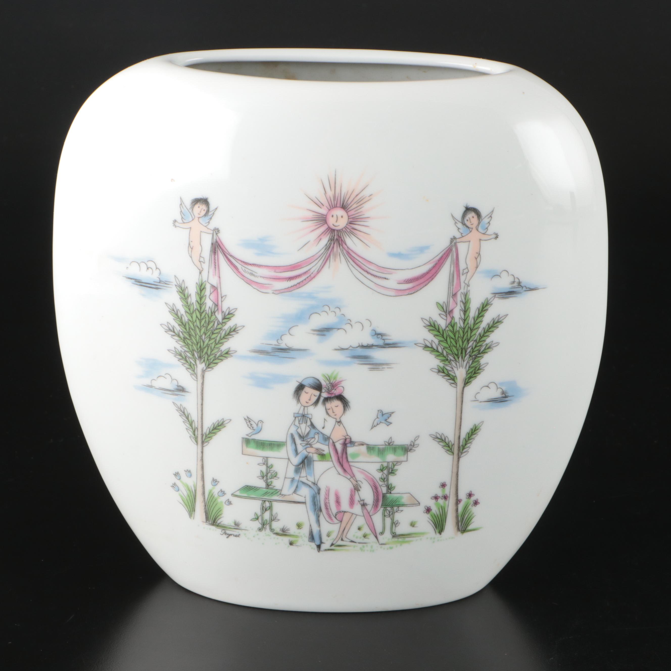 After Raymond Peynet "The Lovers" for Rosenthal Porcelain Vase