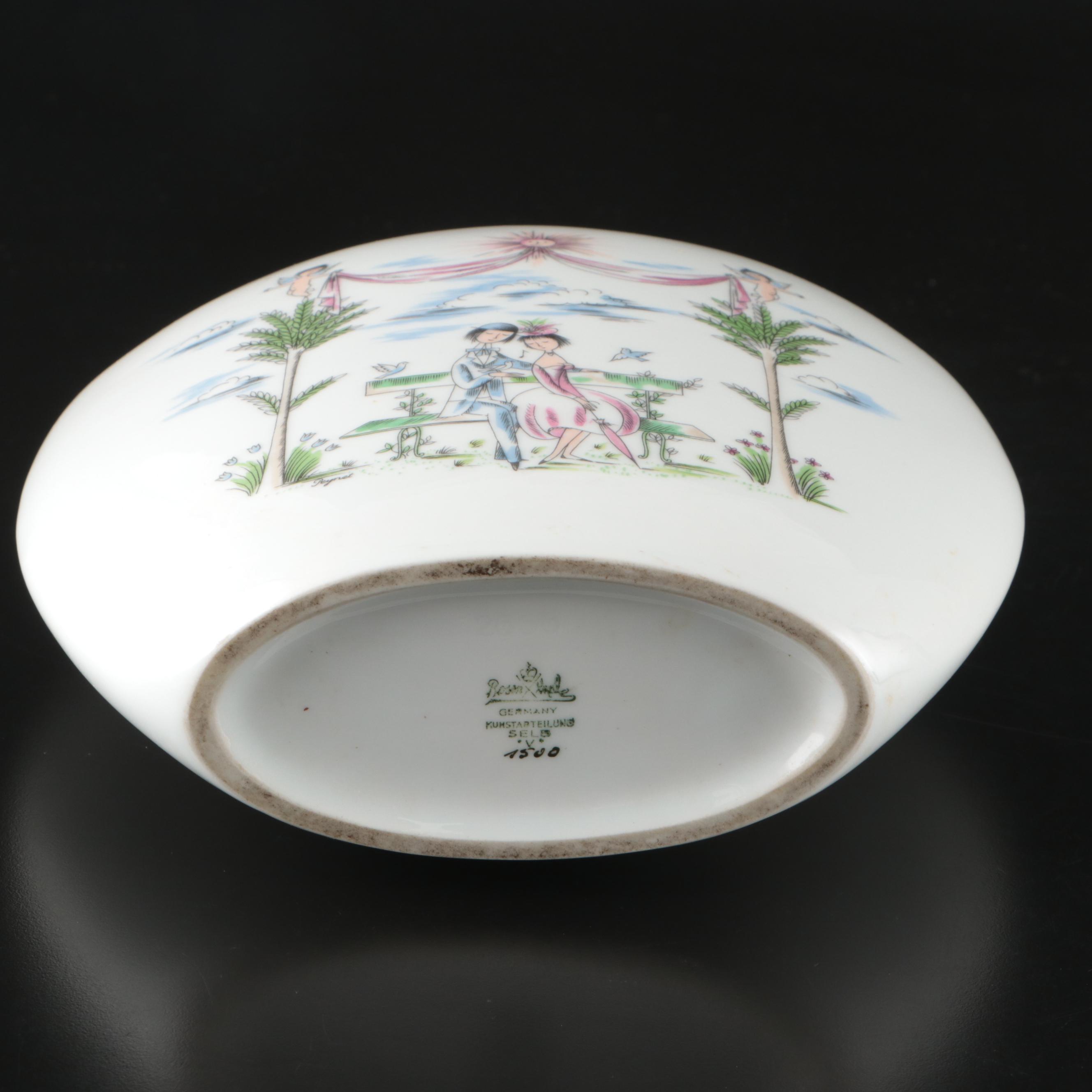 After Raymond Peynet "The Lovers" for Rosenthal Porcelain Vase