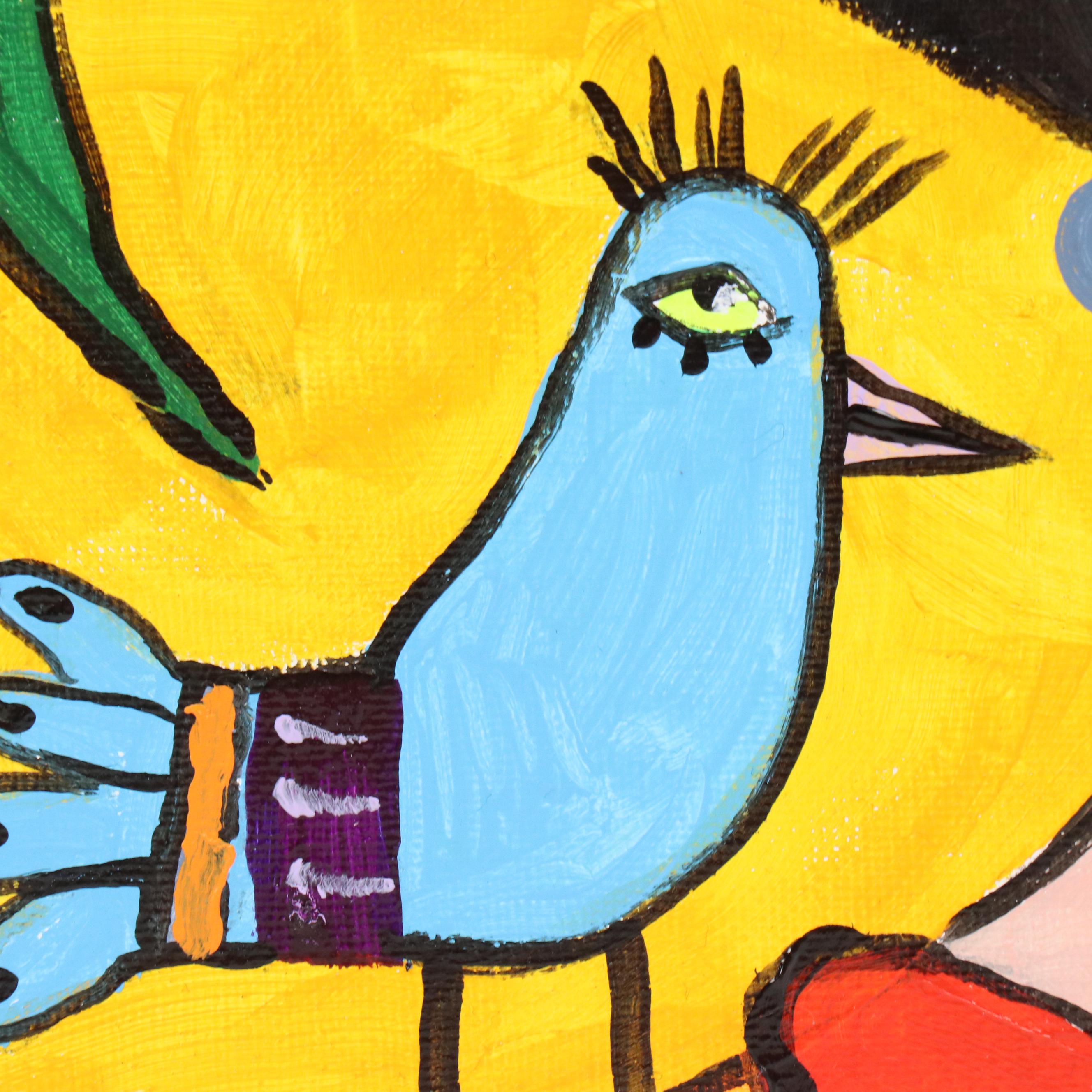 Milagros Pongo Stylized Mixed Media Portrait of Frida Kahlo "Oaxaca Lady"