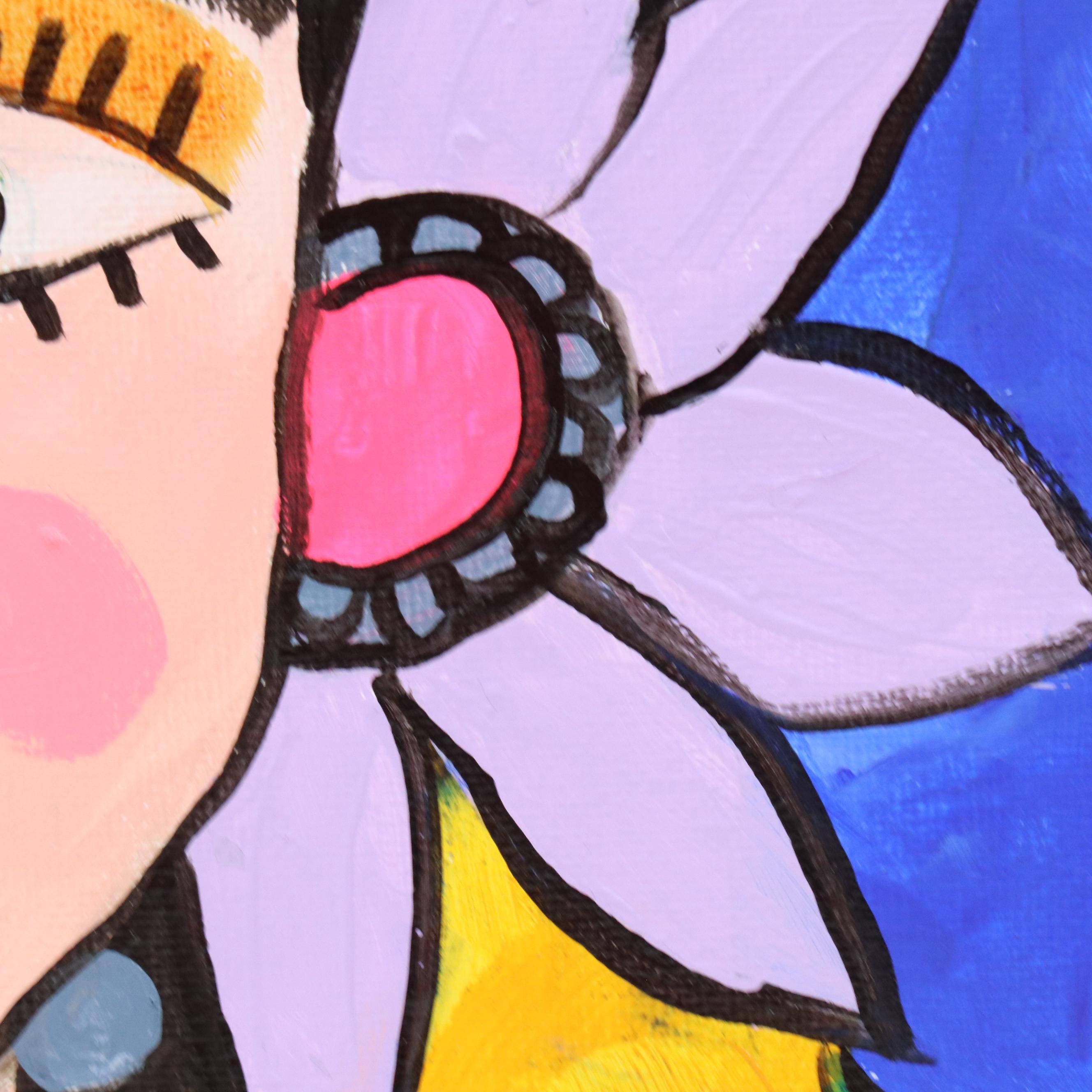 Milagros Pongo Stylized Mixed Media Portrait of Frida Kahlo "Oaxaca Lady"