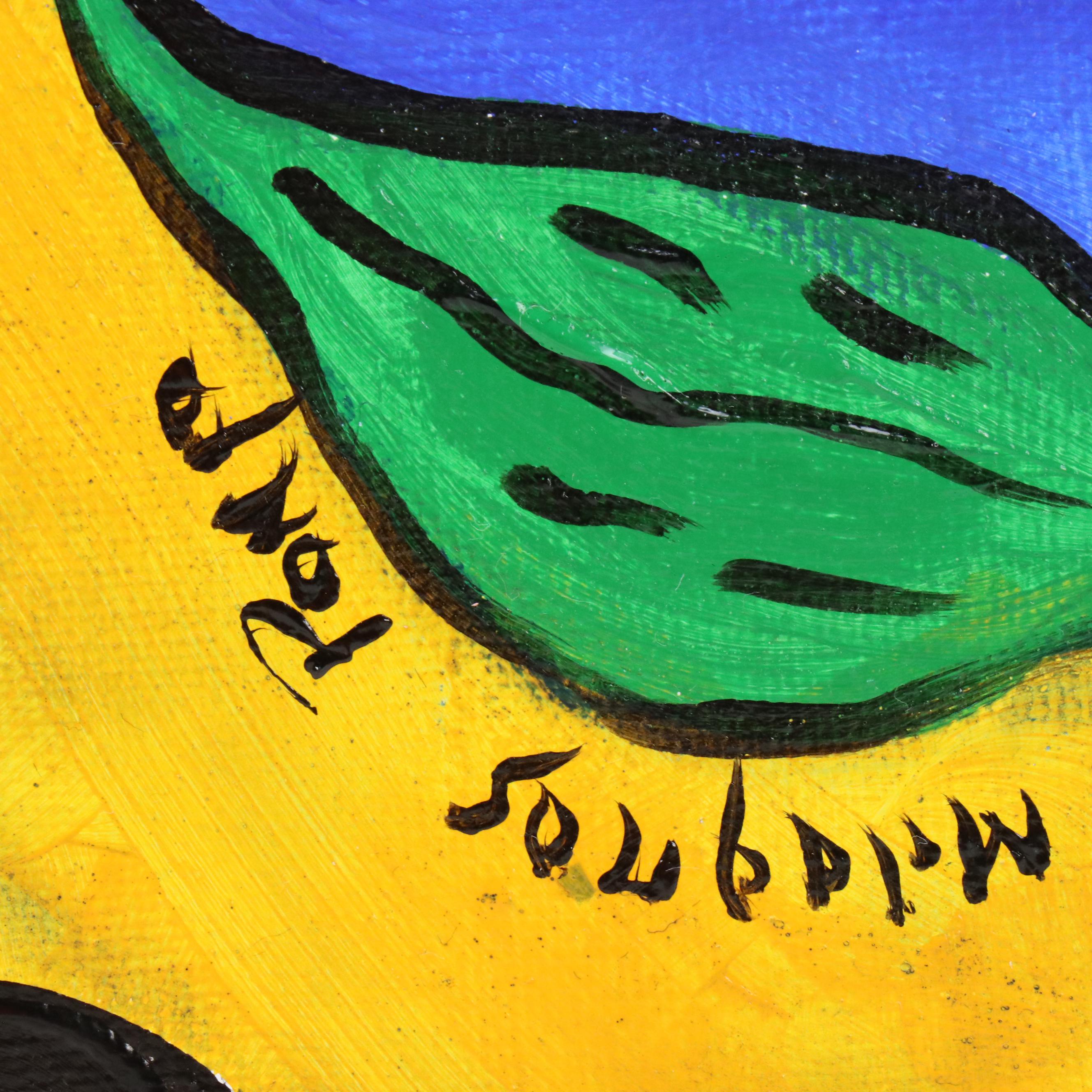 Milagros Pongo Stylized Mixed Media Portrait of Frida Kahlo "Oaxaca Lady"