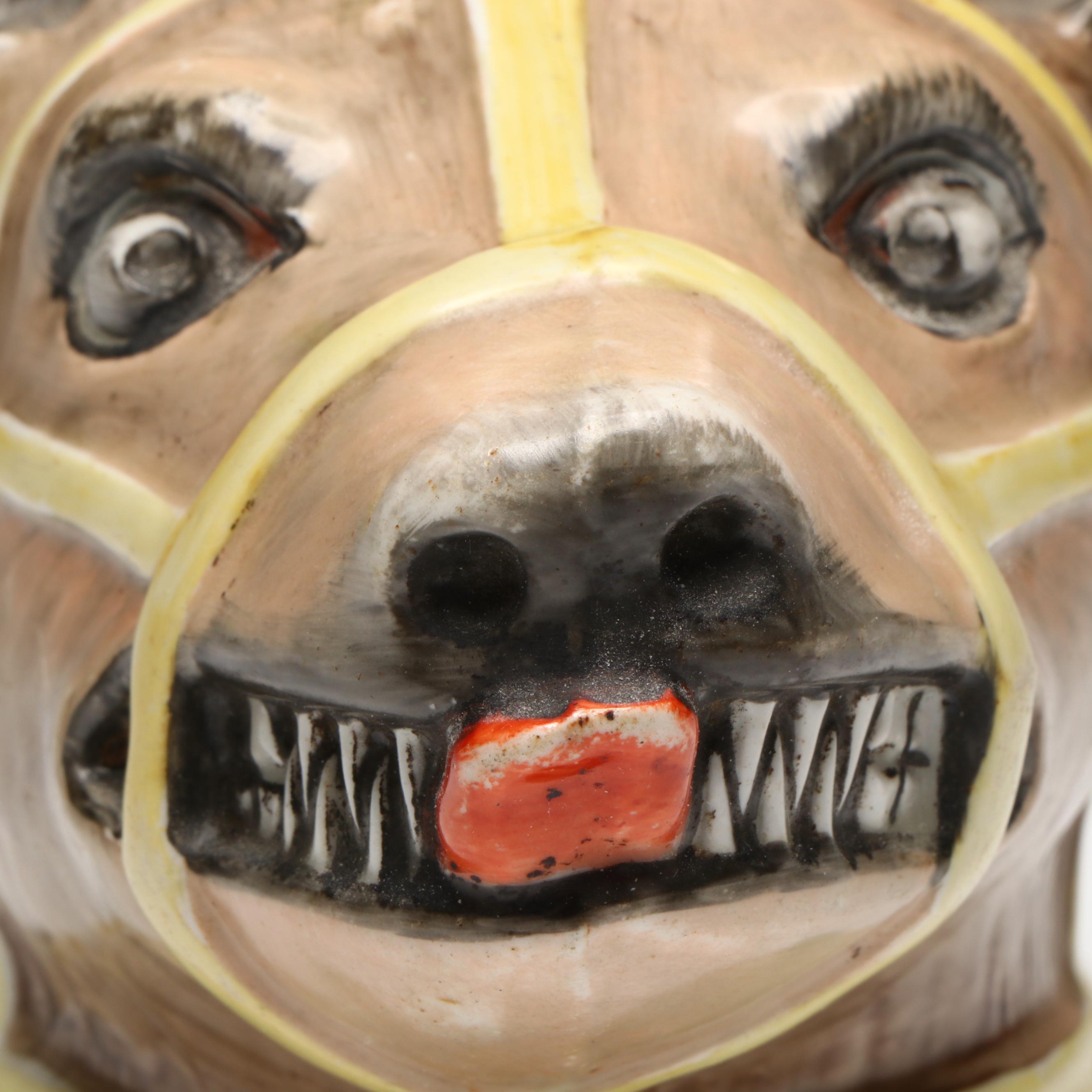 Staffordshire Baiting Bear Head Jug Cover, Early to Mid-19th Century