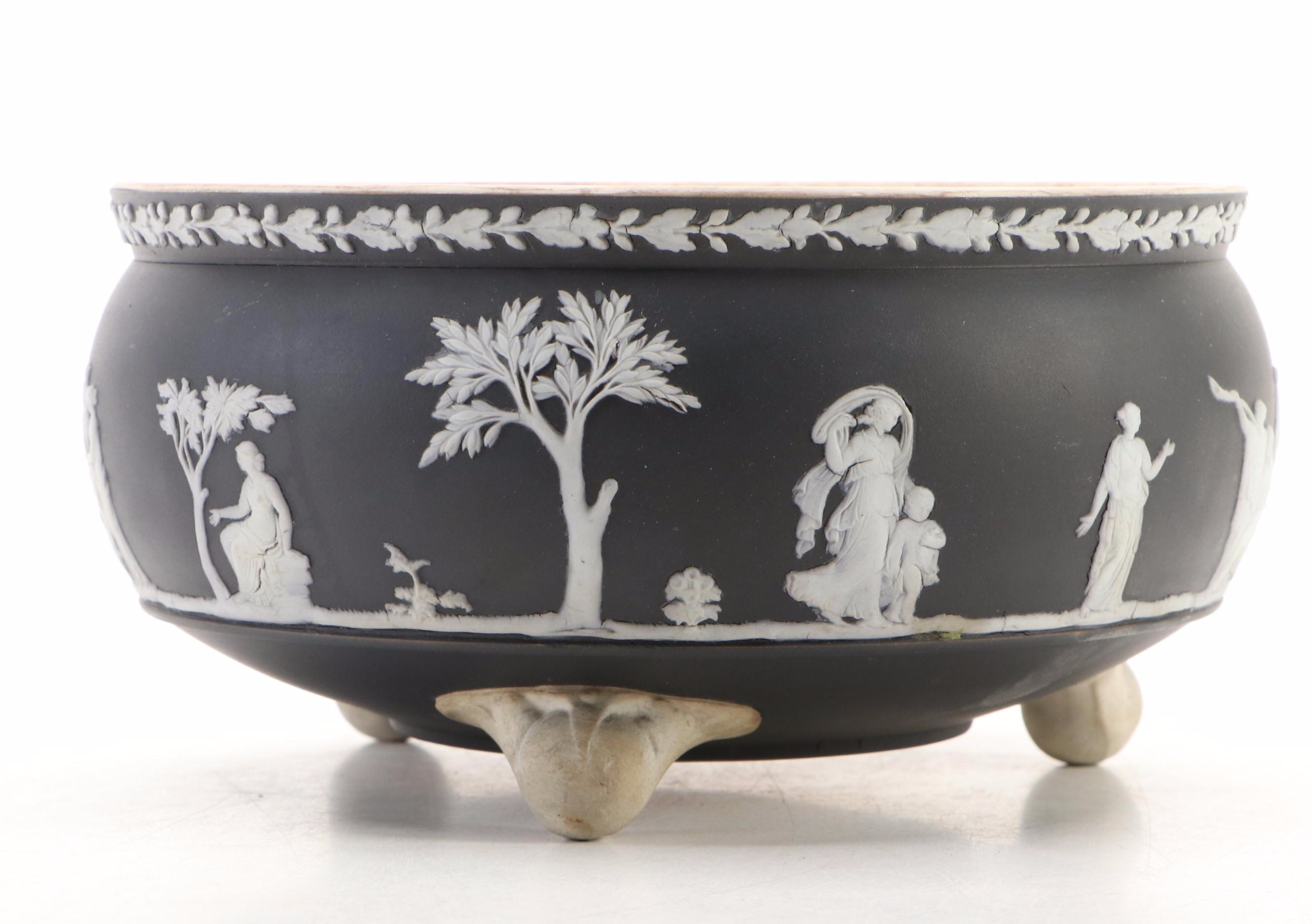 Wedgwood Victorian Neoclassical Black Jasperware Bowls