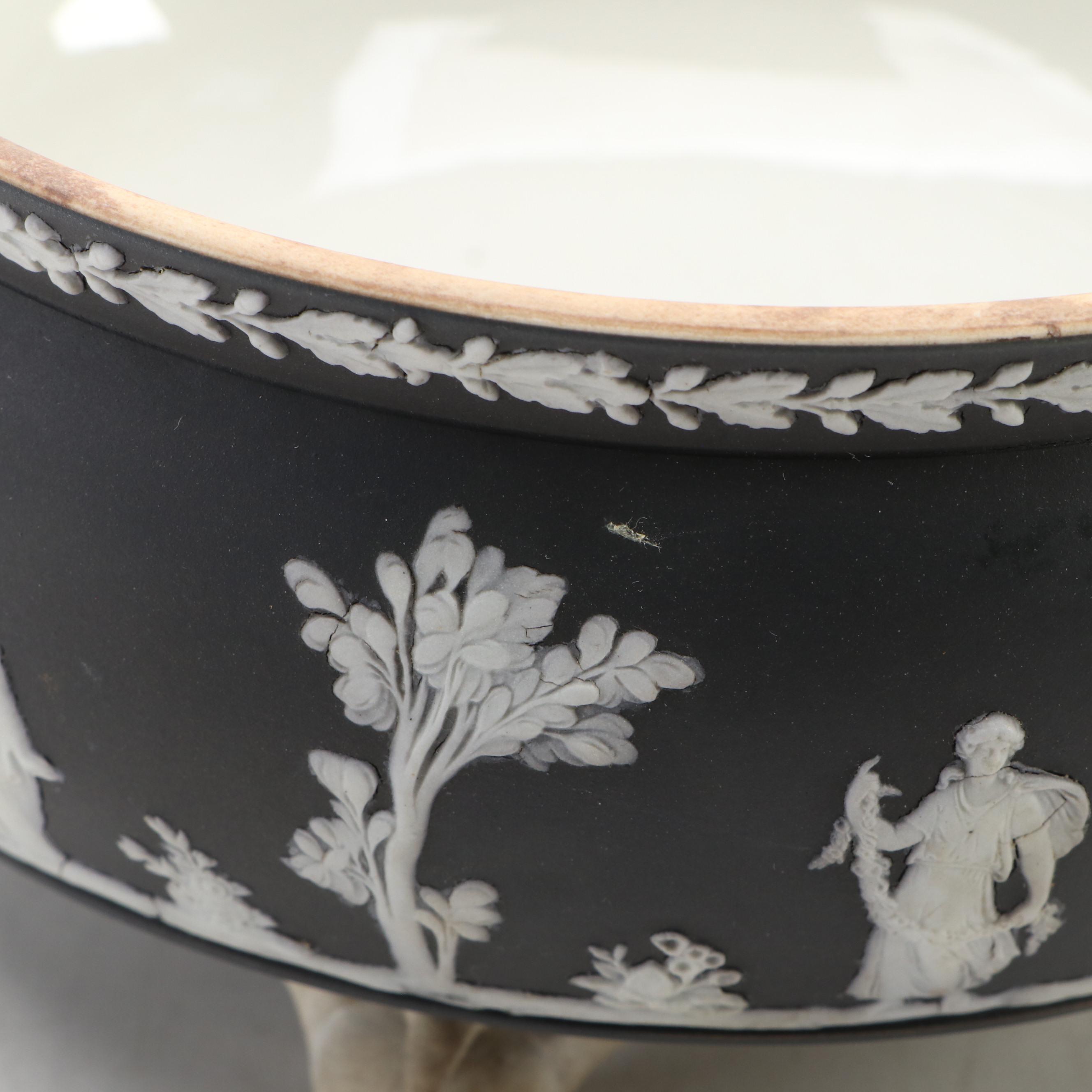 Wedgwood Victorian Neoclassical Black Jasperware Bowls