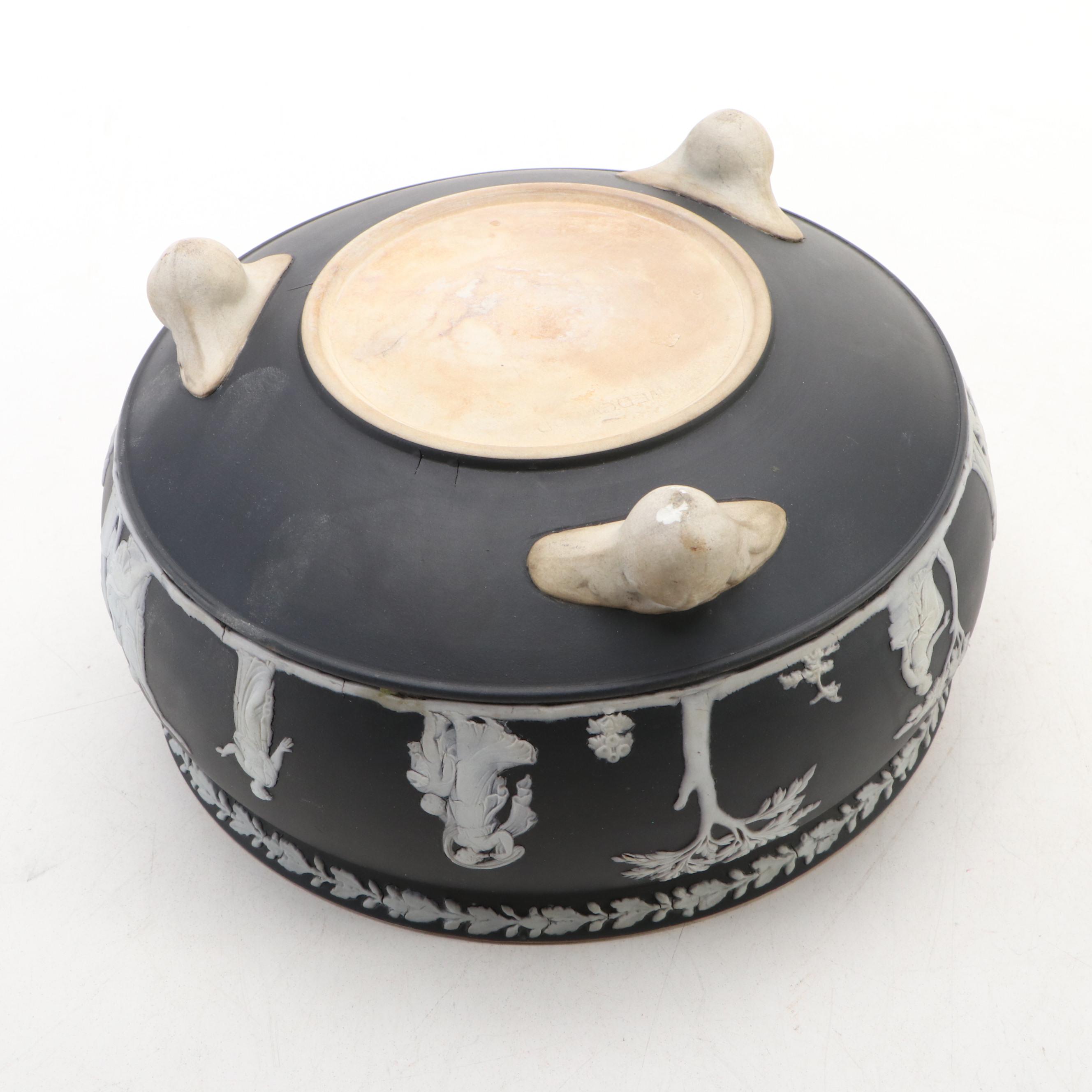 Wedgwood Victorian Neoclassical Black Jasperware Bowls