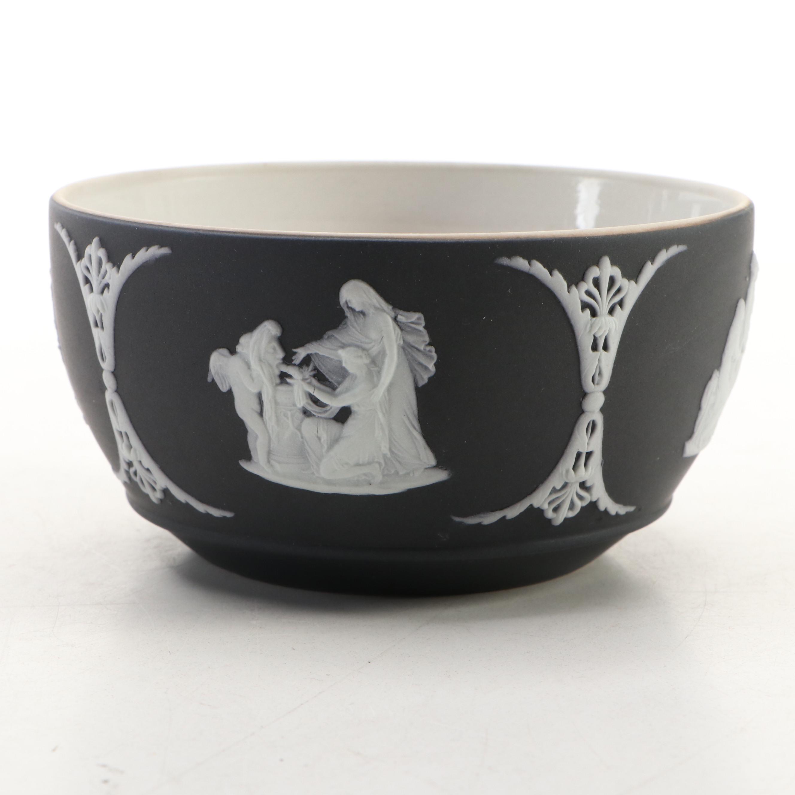 Wedgwood Victorian Neoclassical Black Jasperware Bowls