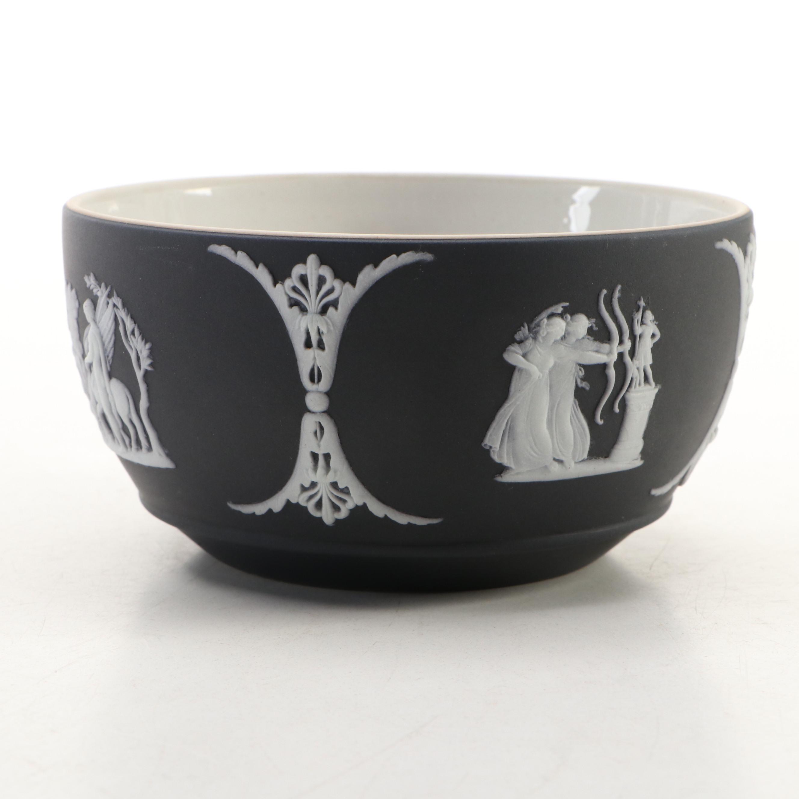 Wedgwood Victorian Neoclassical Black Jasperware Bowls