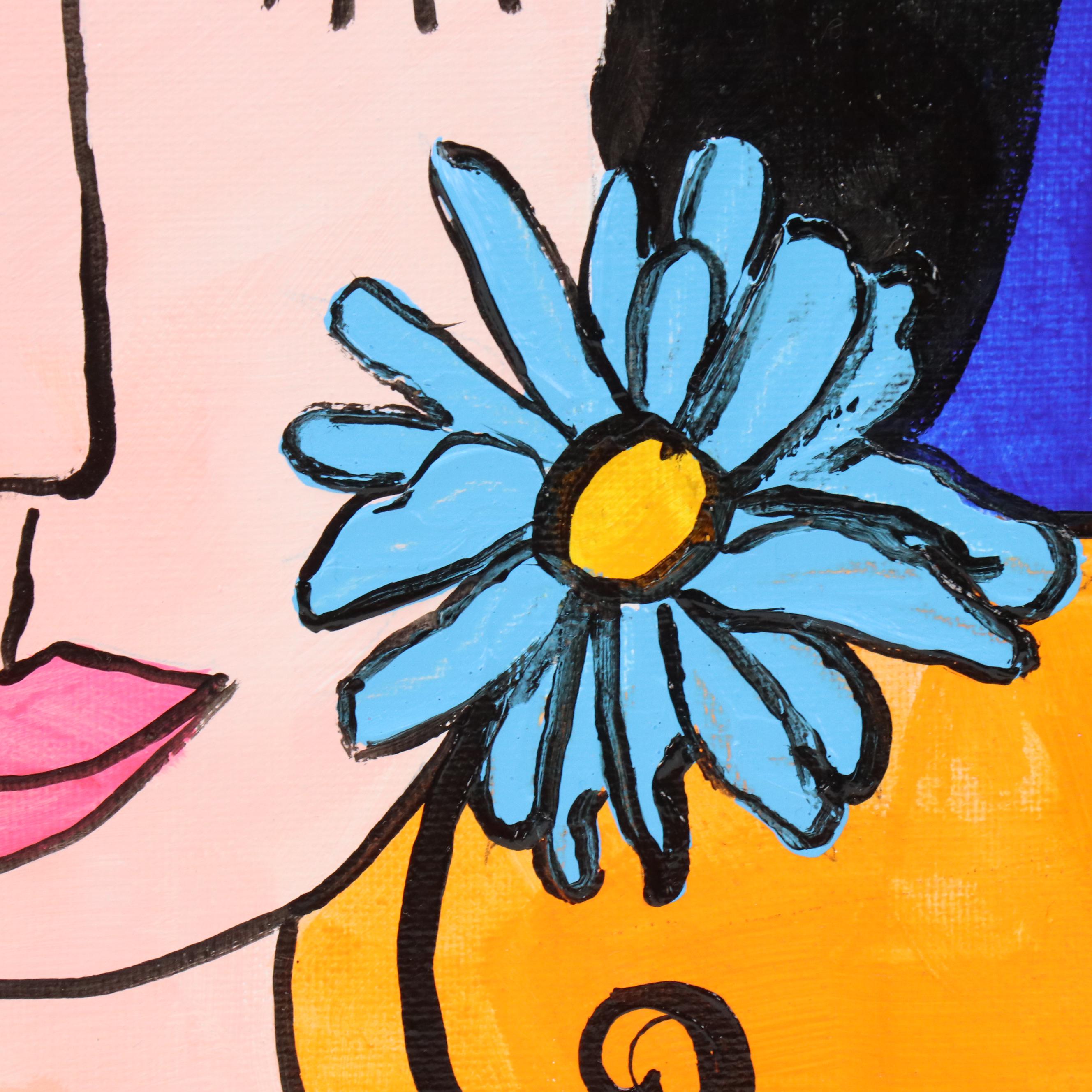 Milagros Pongo Stylized Mixed Media Portrait of Frida Kahlo "Frida"