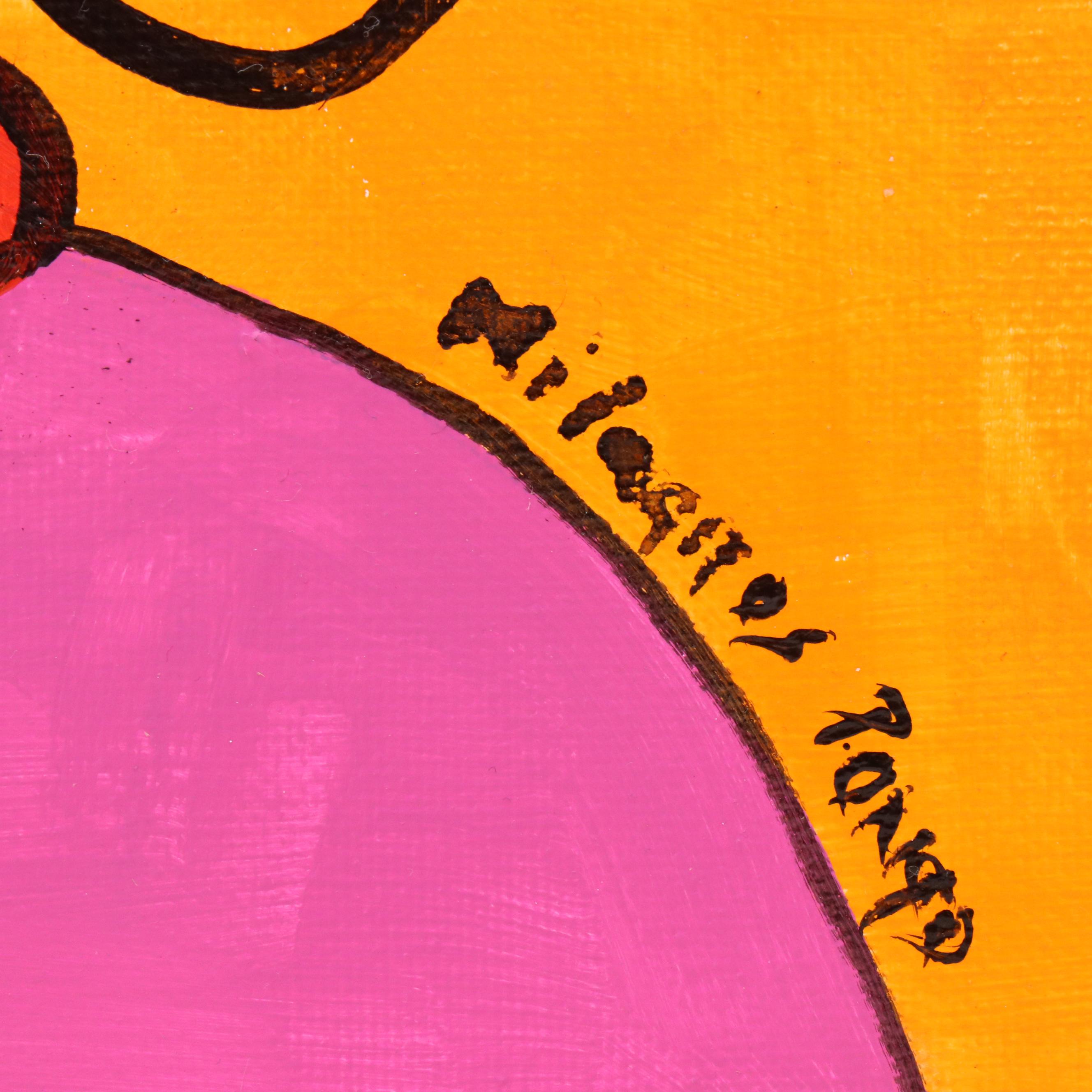 Milagros Pongo Stylized Mixed Media Portrait of Frida Kahlo "Frida"