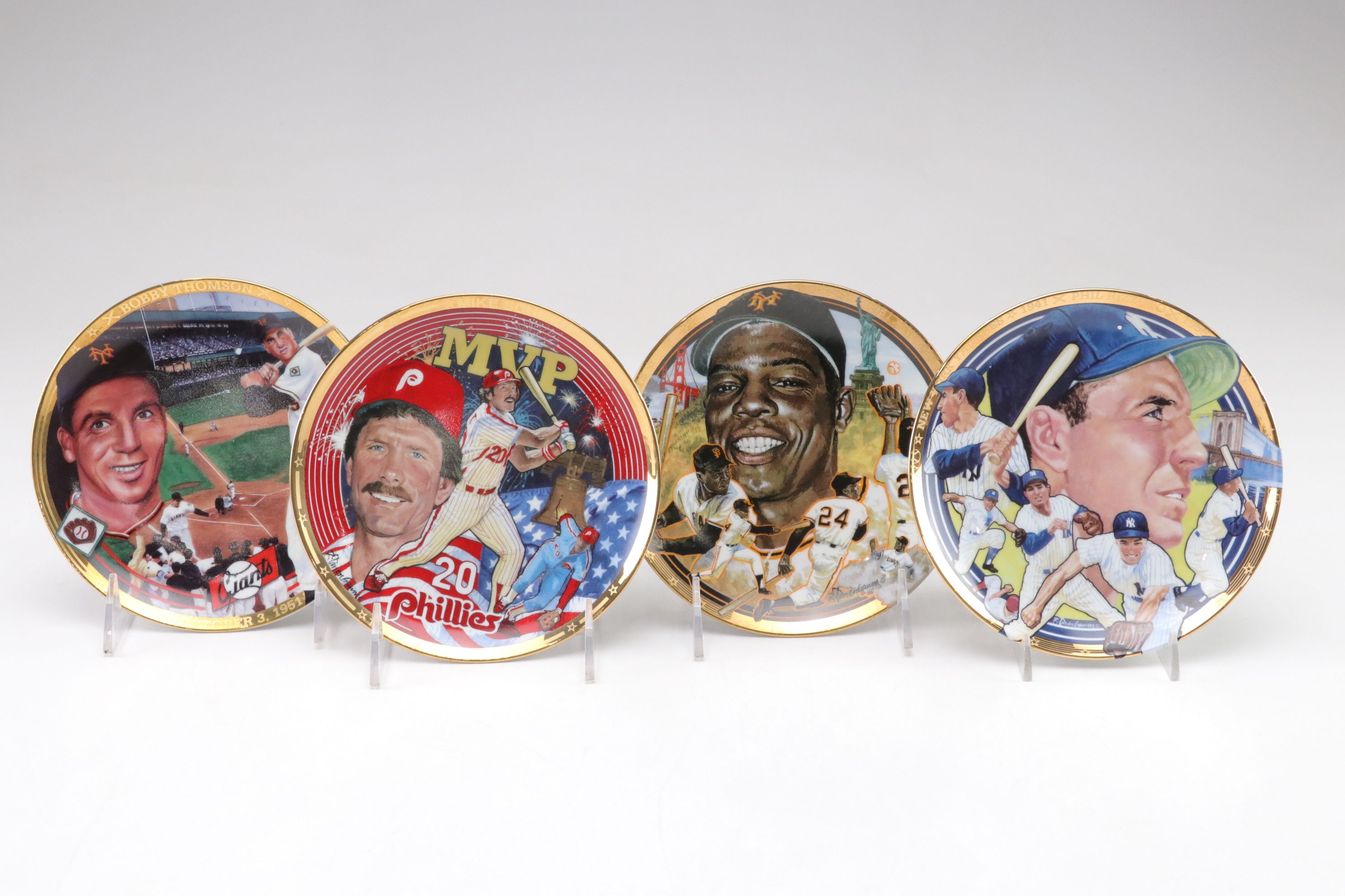 Collectors Plates Featuring Babe Ruthe, Willie Mays & Baseball Legends