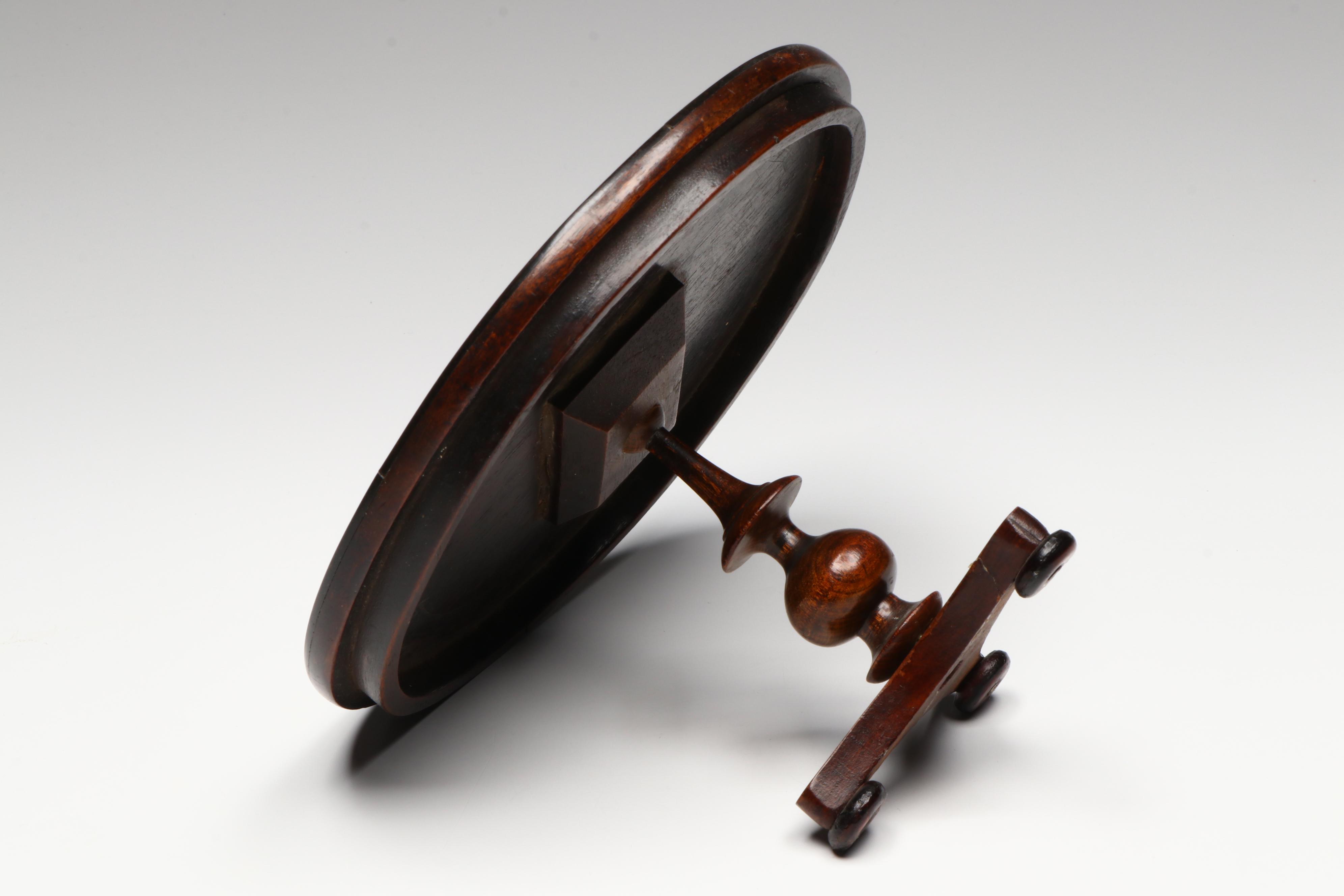 Diminutive Regency Style Parquetry Wood Table with Footed Base