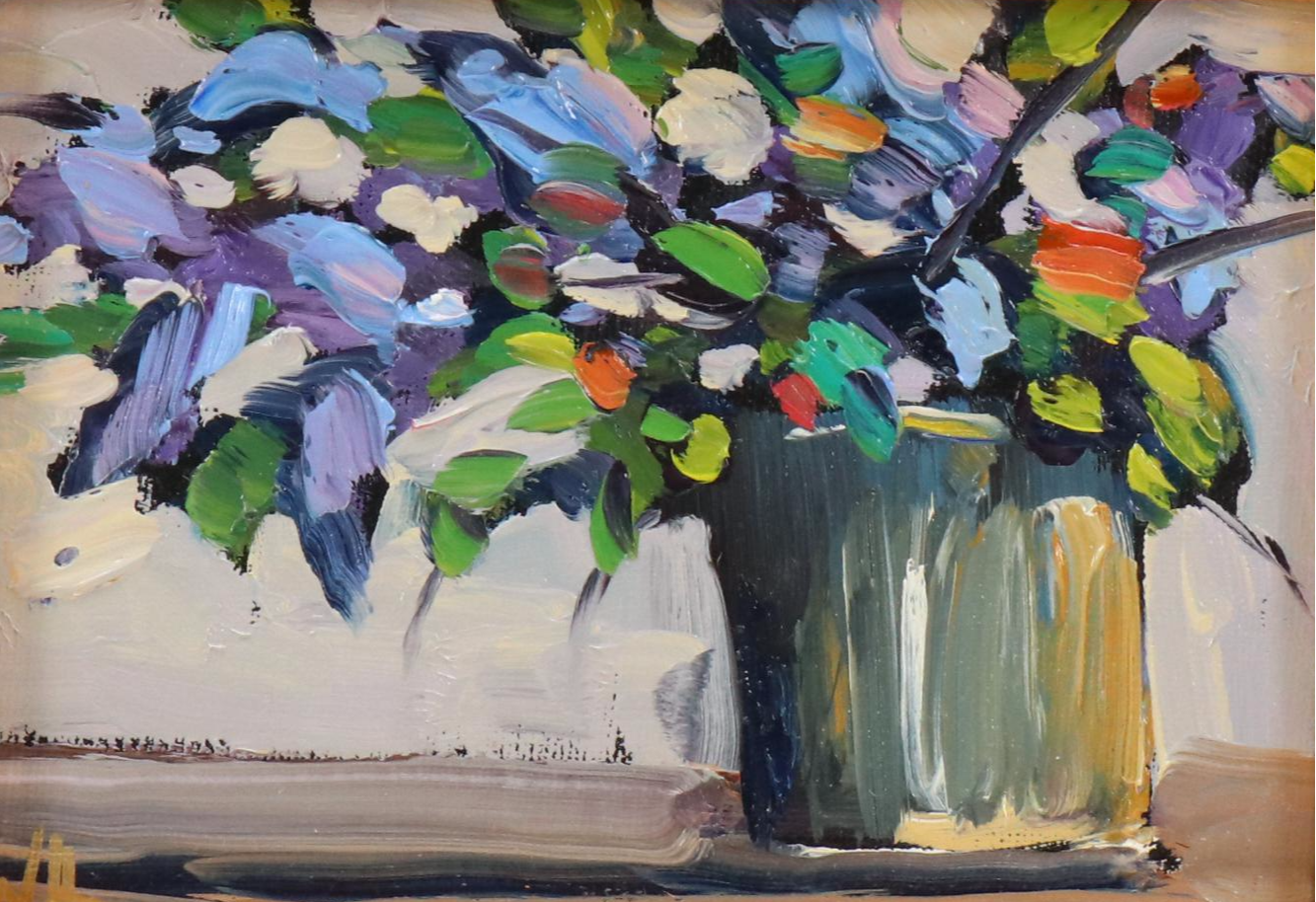 William Hawkins Floral Still Life Oil Painting, 21st Century