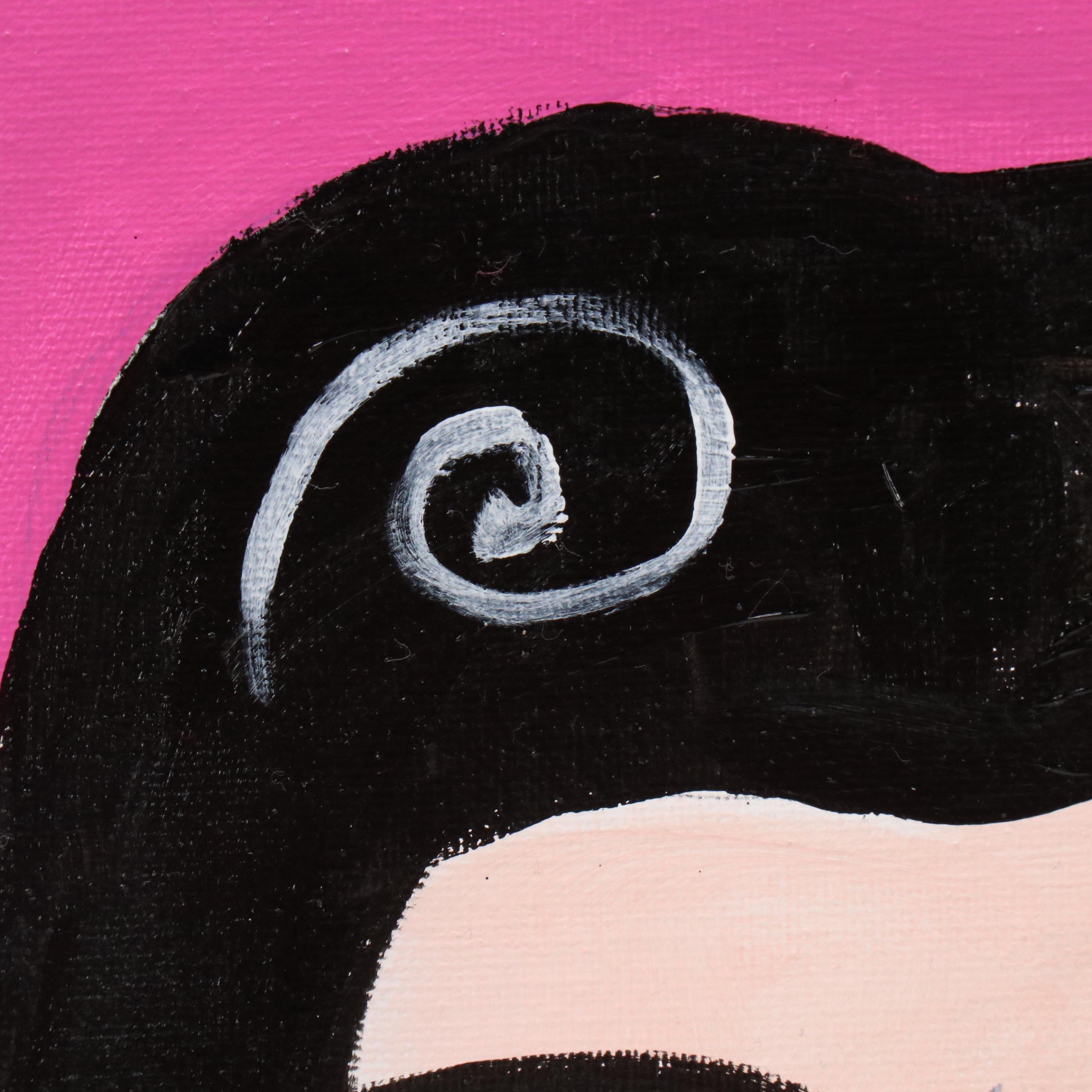 Milagros Pongo Stylized Mixed Media Portrait of Frida Kahlo "Frida II"