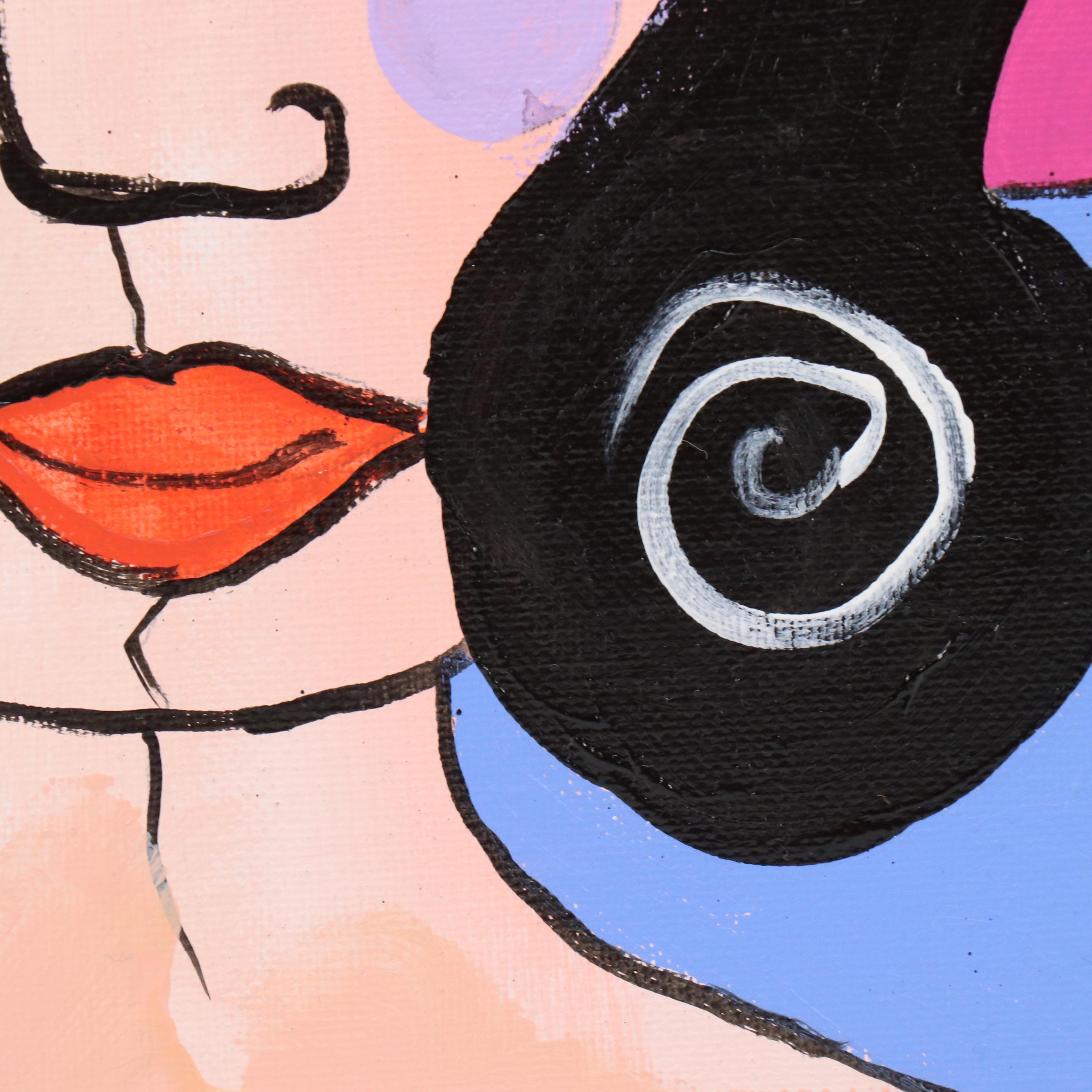 Milagros Pongo Stylized Mixed Media Portrait of Frida Kahlo "Frida II"