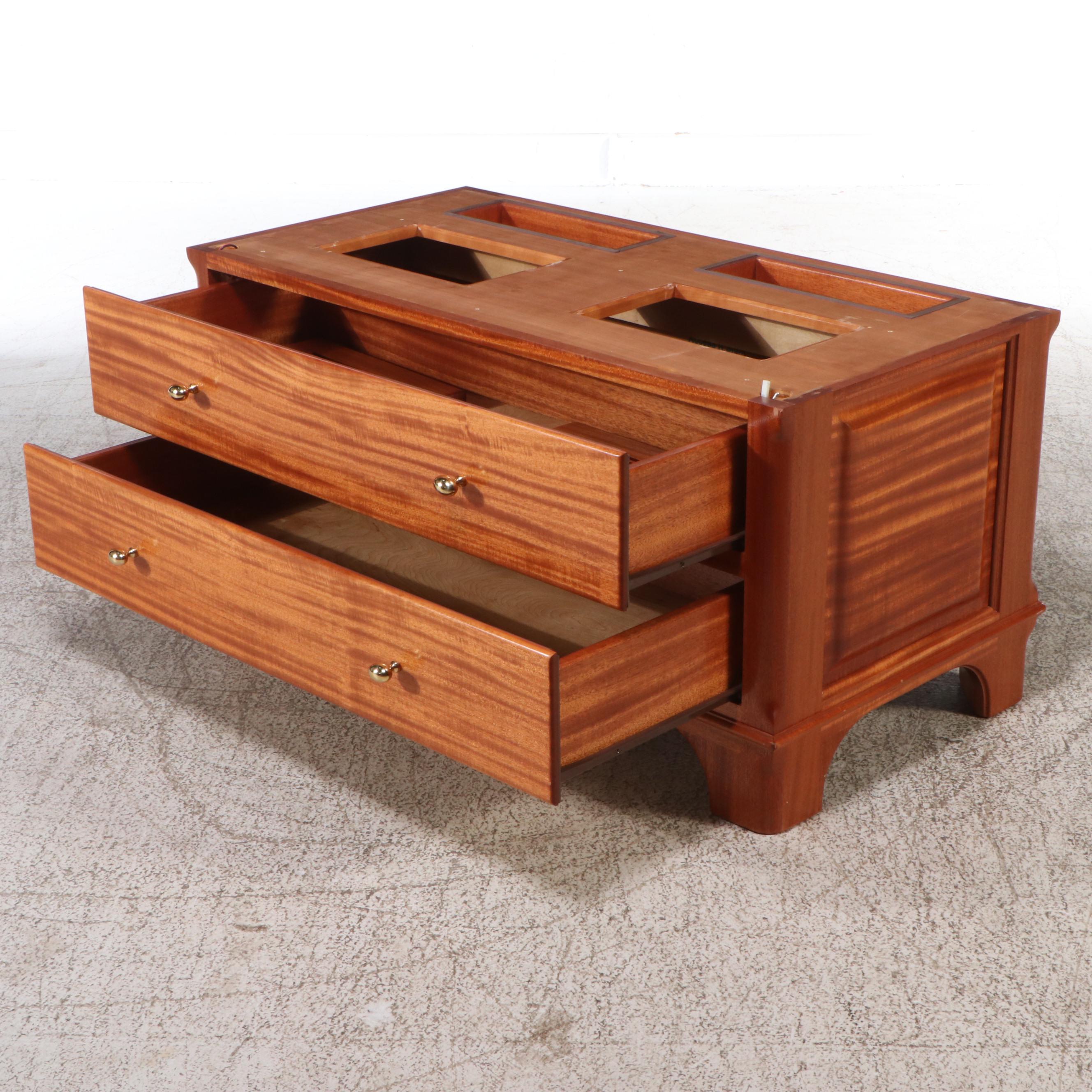 Mahogany and Glass Locking Guitar Cabinet