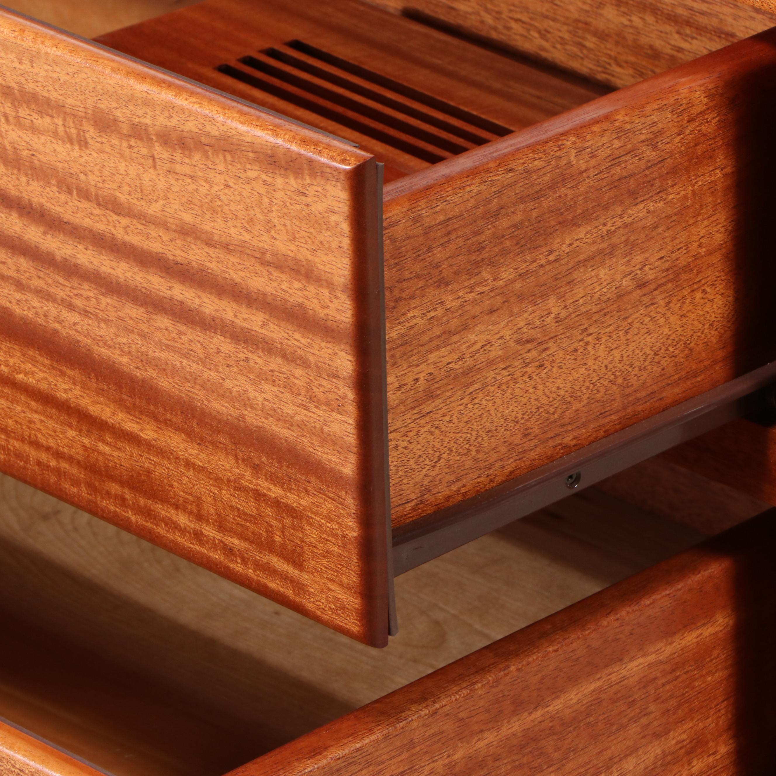 Mahogany and Glass Locking Guitar Cabinet