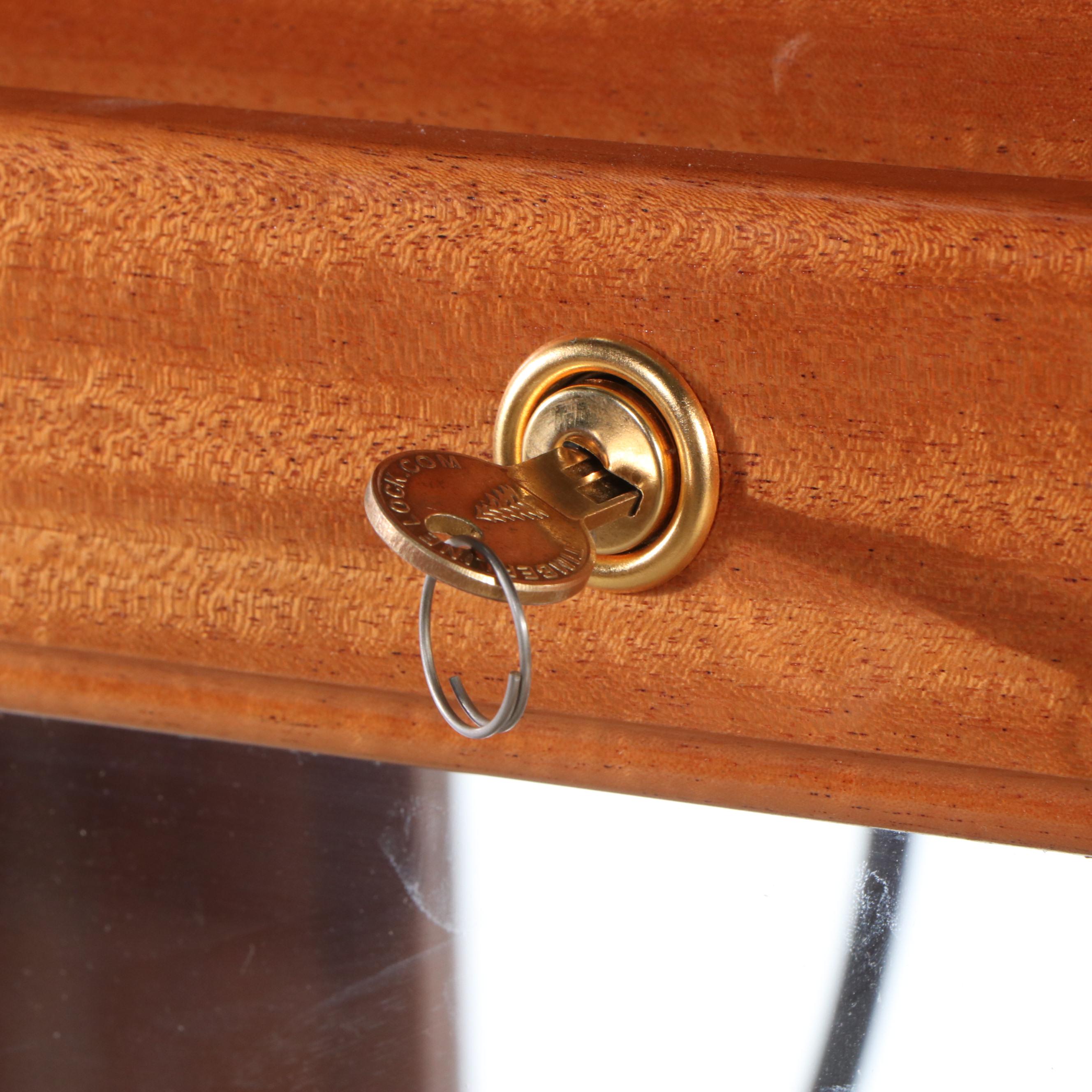 Mahogany and Glass Locking Guitar Cabinet