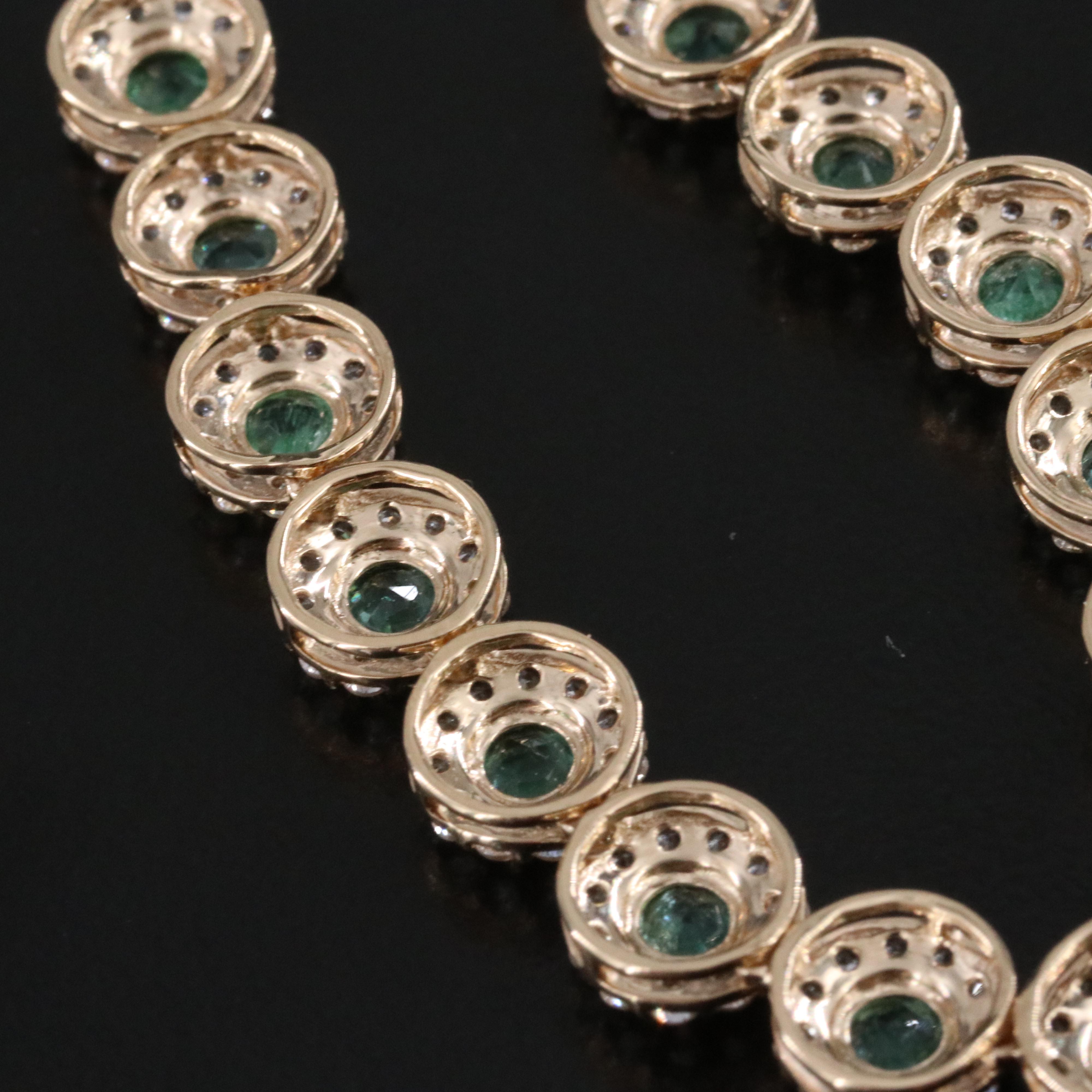 14K Emerald and White Sapphire Necklace