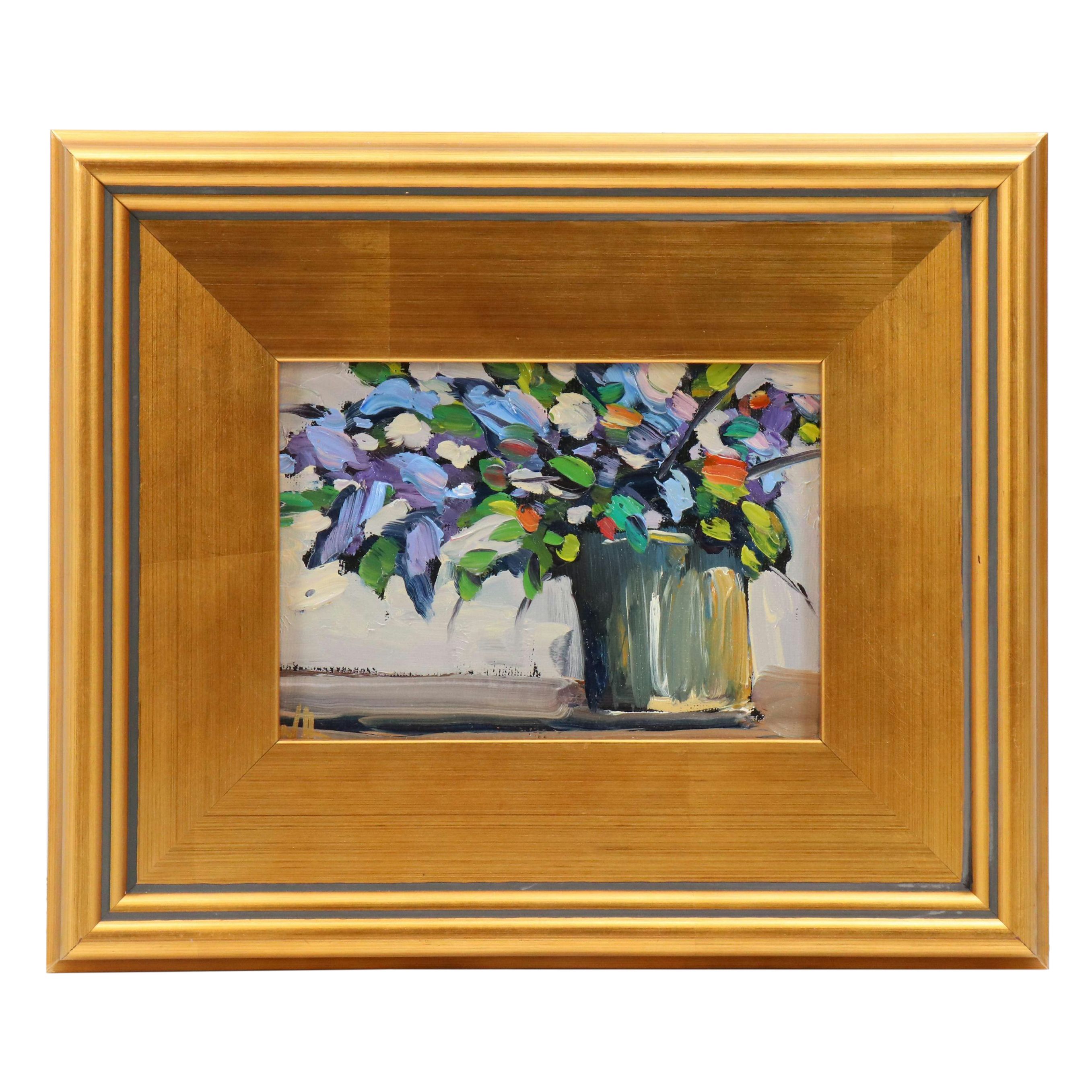 William Hawkins Floral Still Life Oil Painting, 21st Century