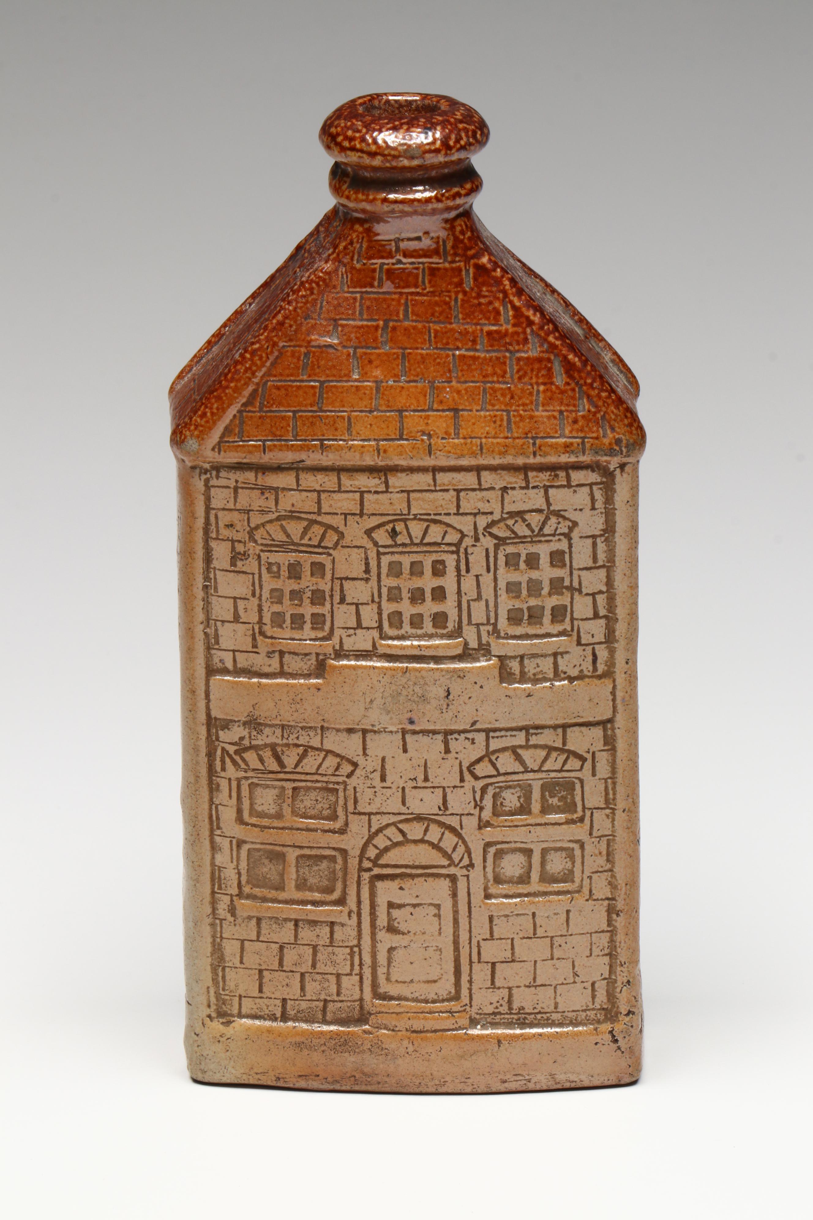Brampton English Salt Glazed Stoneware Cottage Jug with House-Shaped Bottle