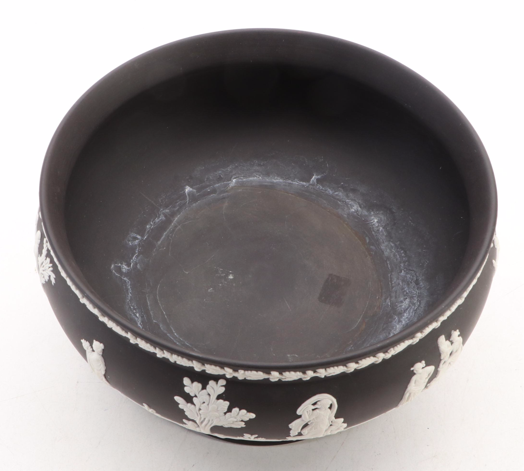 Wedgwood Black Jasperware Pedestal Bowl