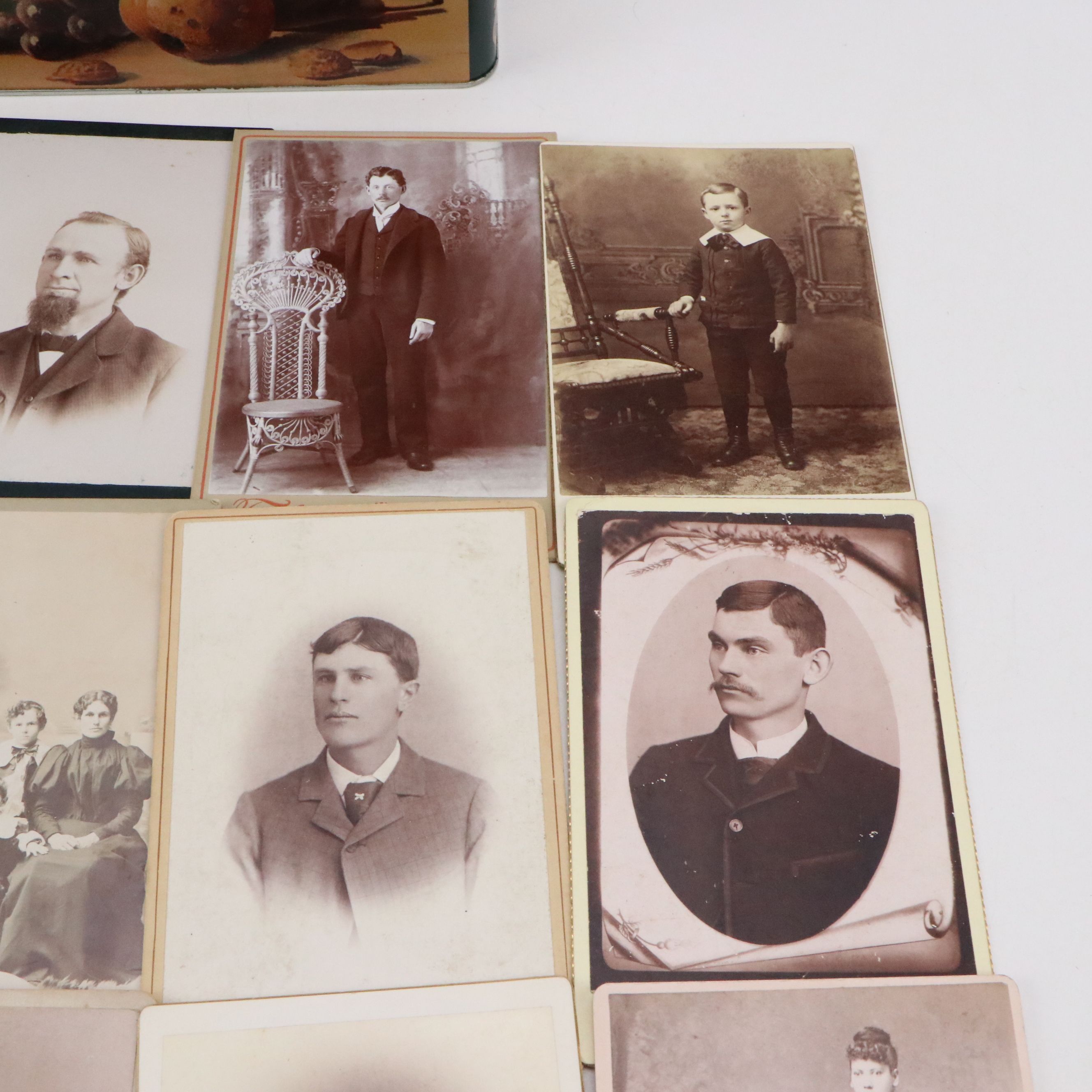 Cabinet Card Portraits of Men, Women and Children, Mid to Late 19th Century