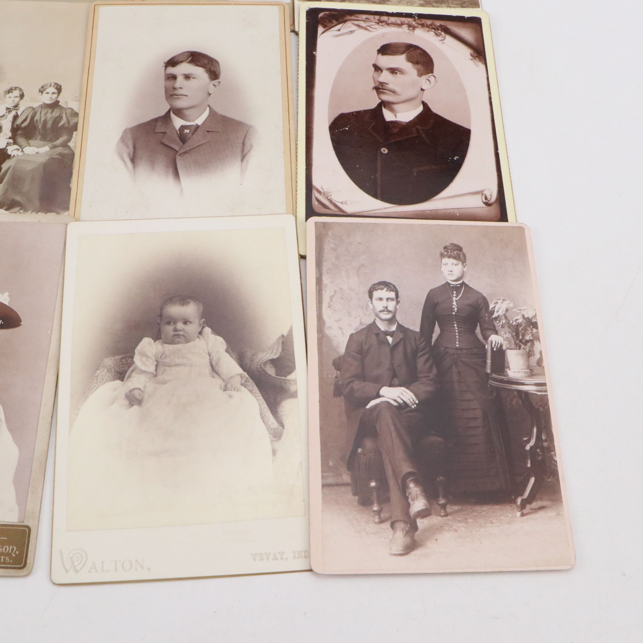 Cabinet Card Portraits of Men, Women and Children, Mid to Late 19th Century