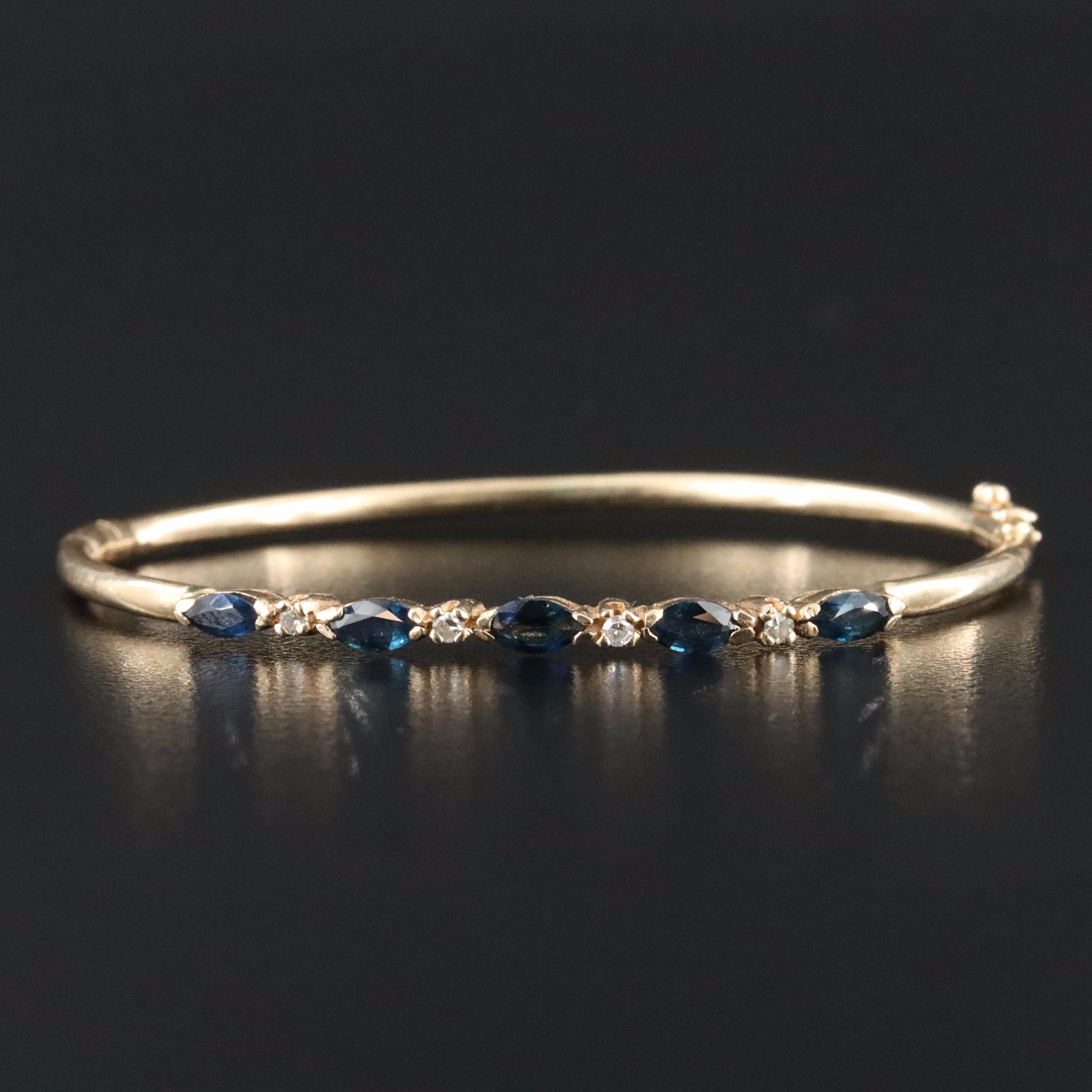 14K Sapphire and Diamond Bangle