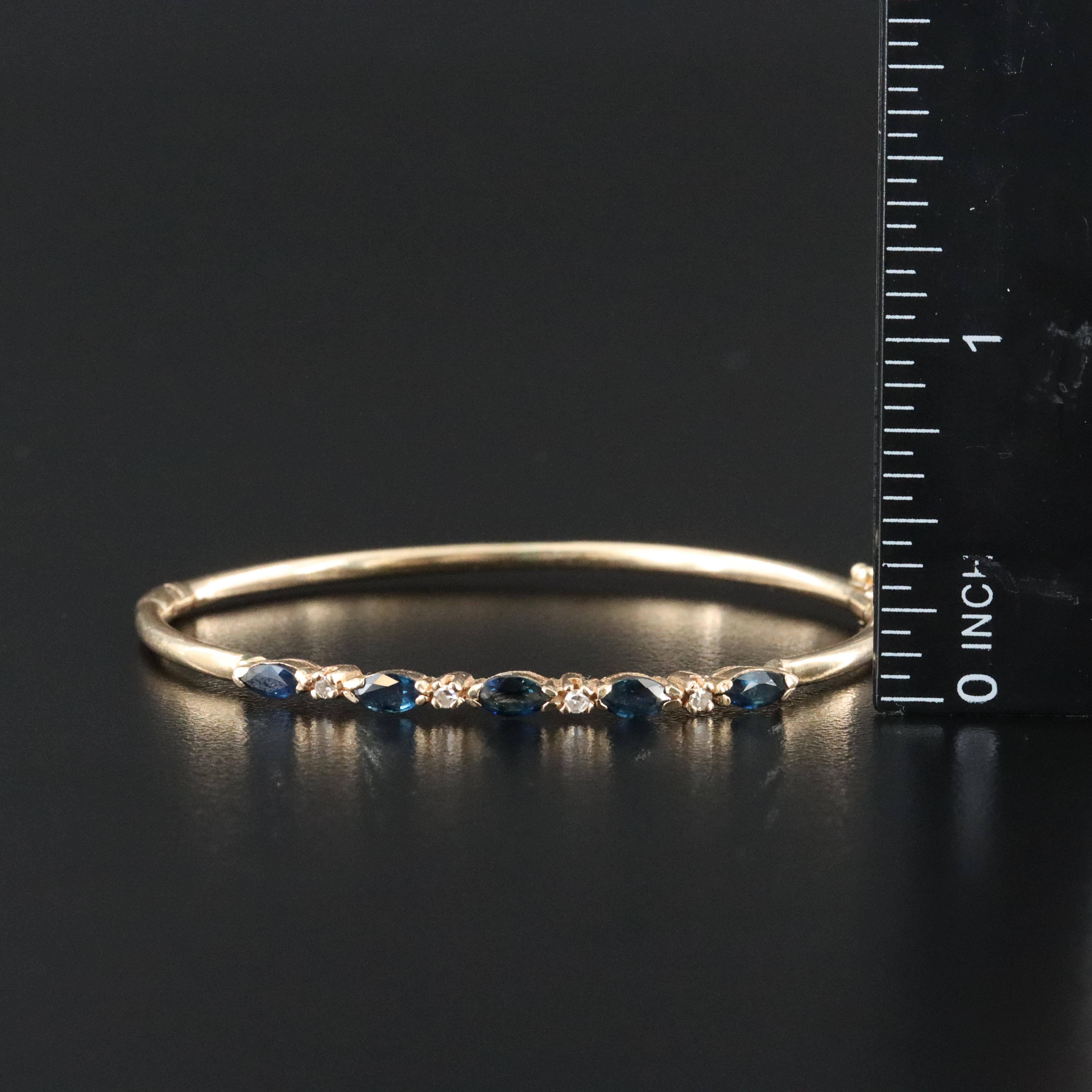 14K Sapphire and Diamond Bangle