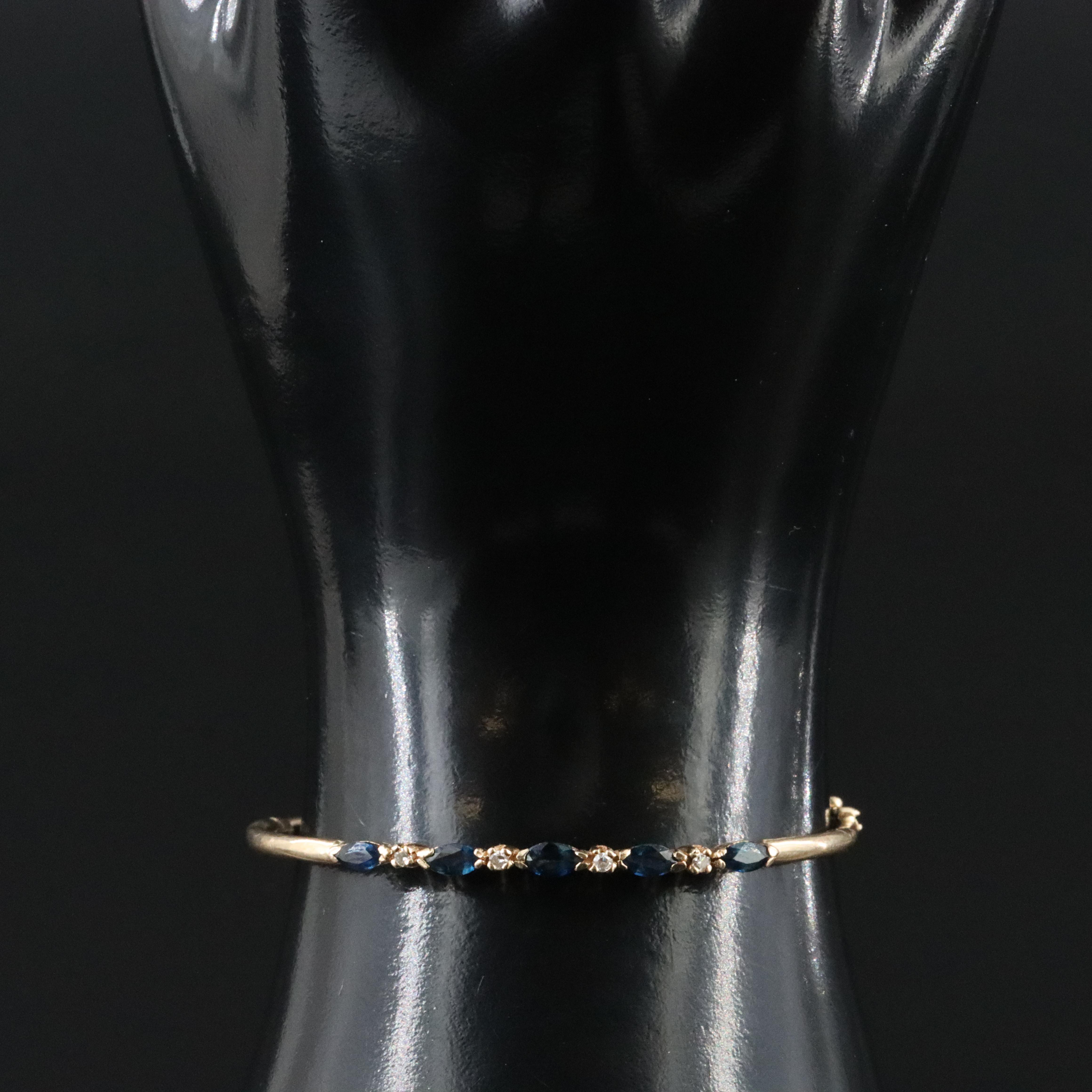 14K Sapphire and Diamond Bangle