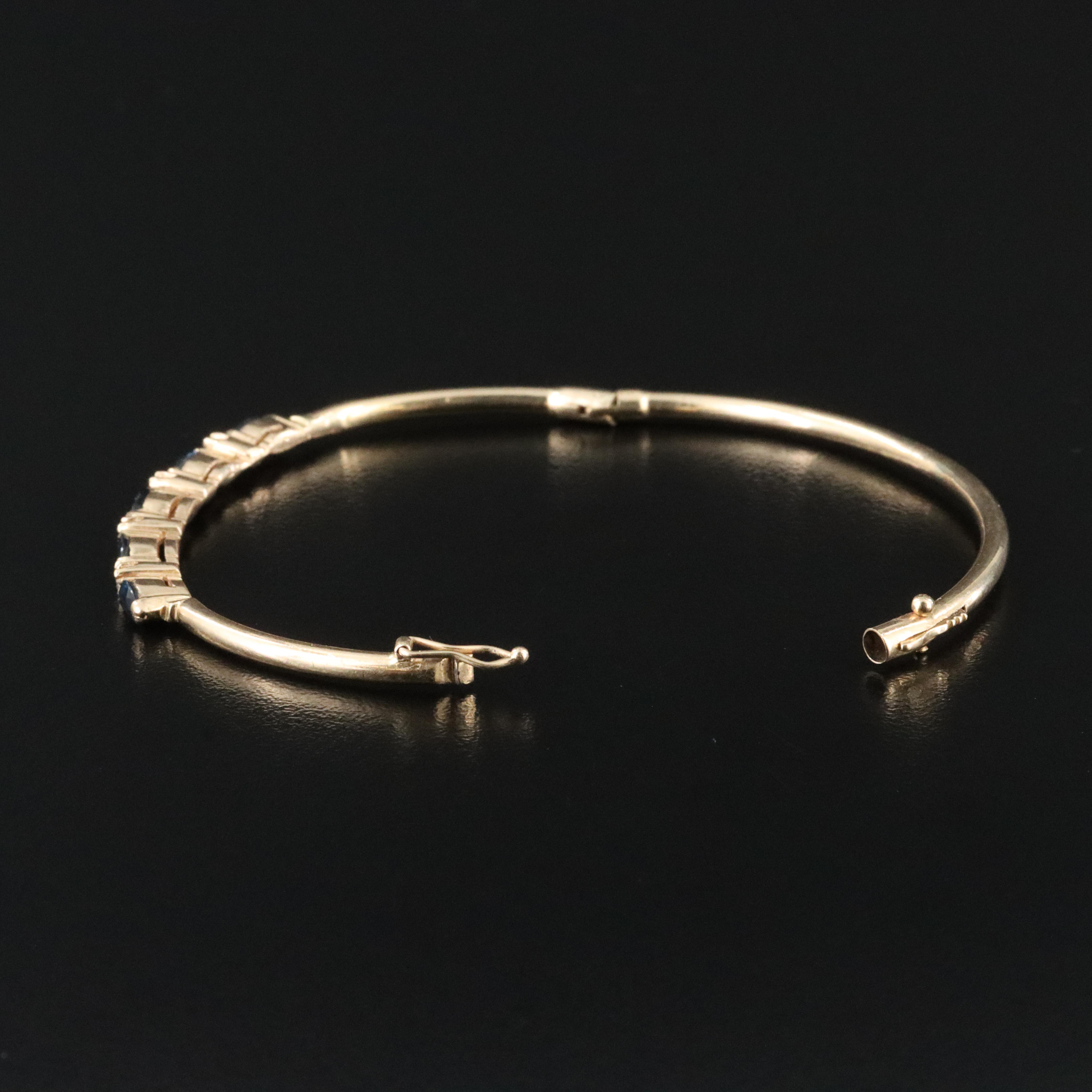 14K Sapphire and Diamond Bangle