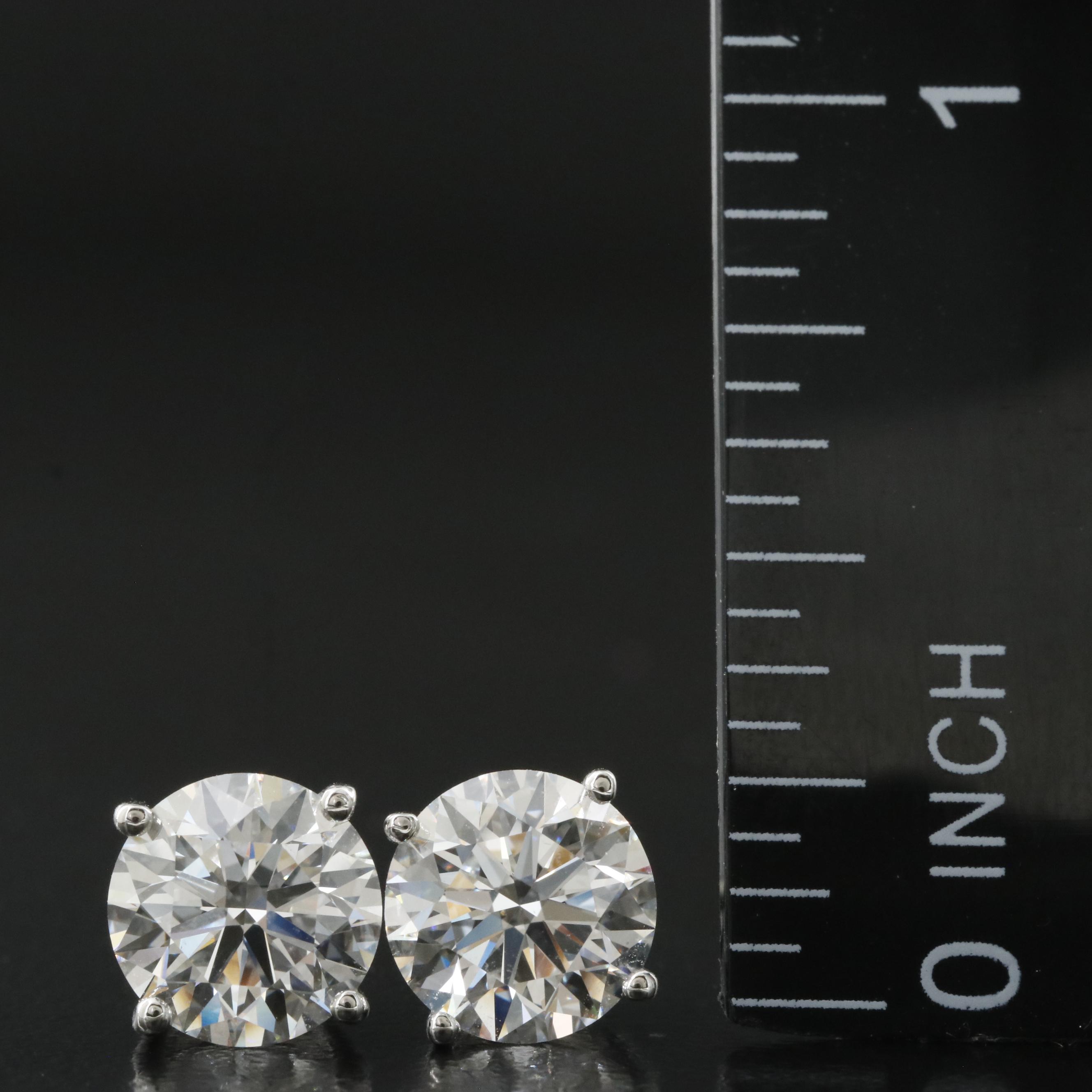 Platinum 3.44 CTW Lab Grown Diamond Stud Earrings with IGI Reports