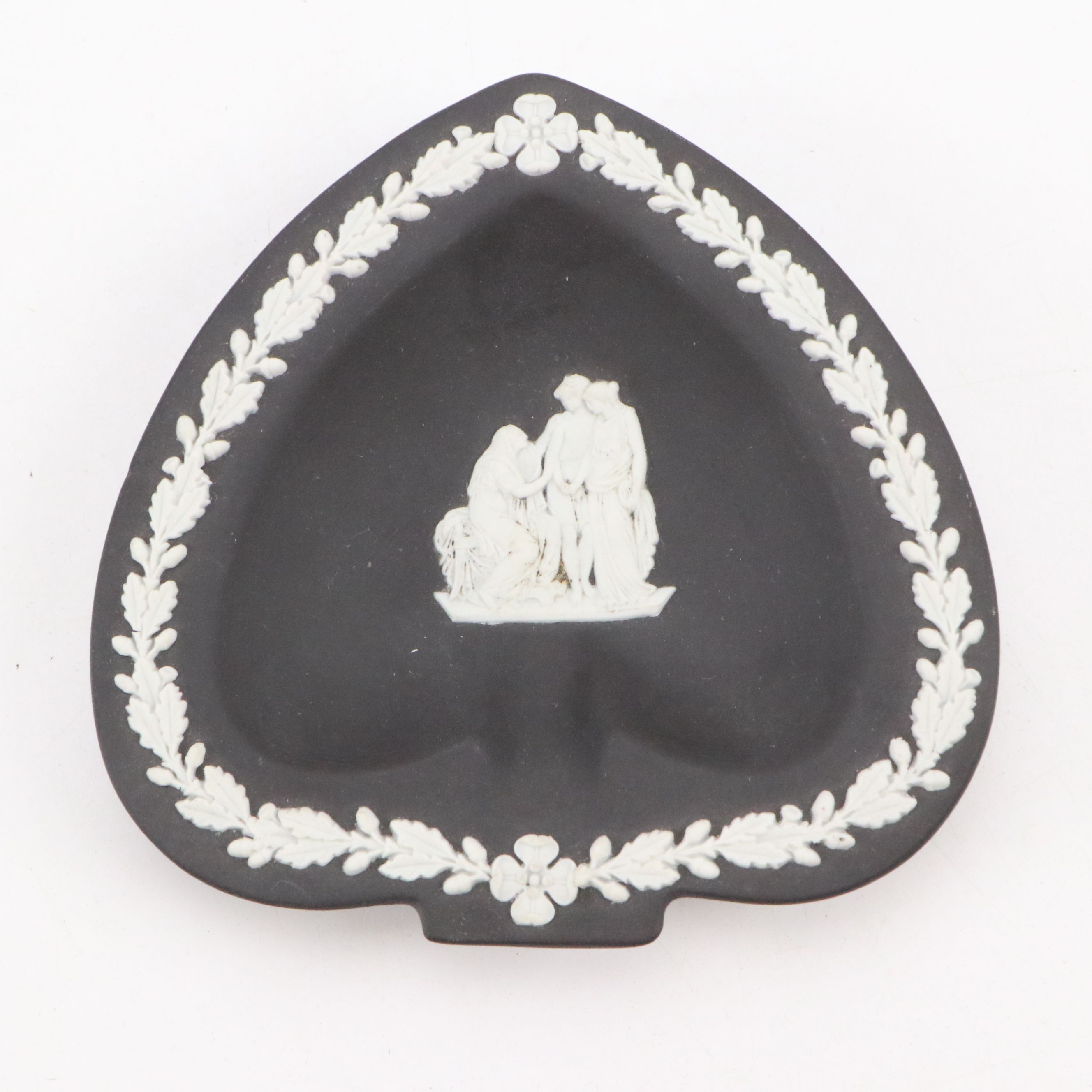 Wedgwood Black Jasperware Heart, Clover and Spade Shaped Dishes