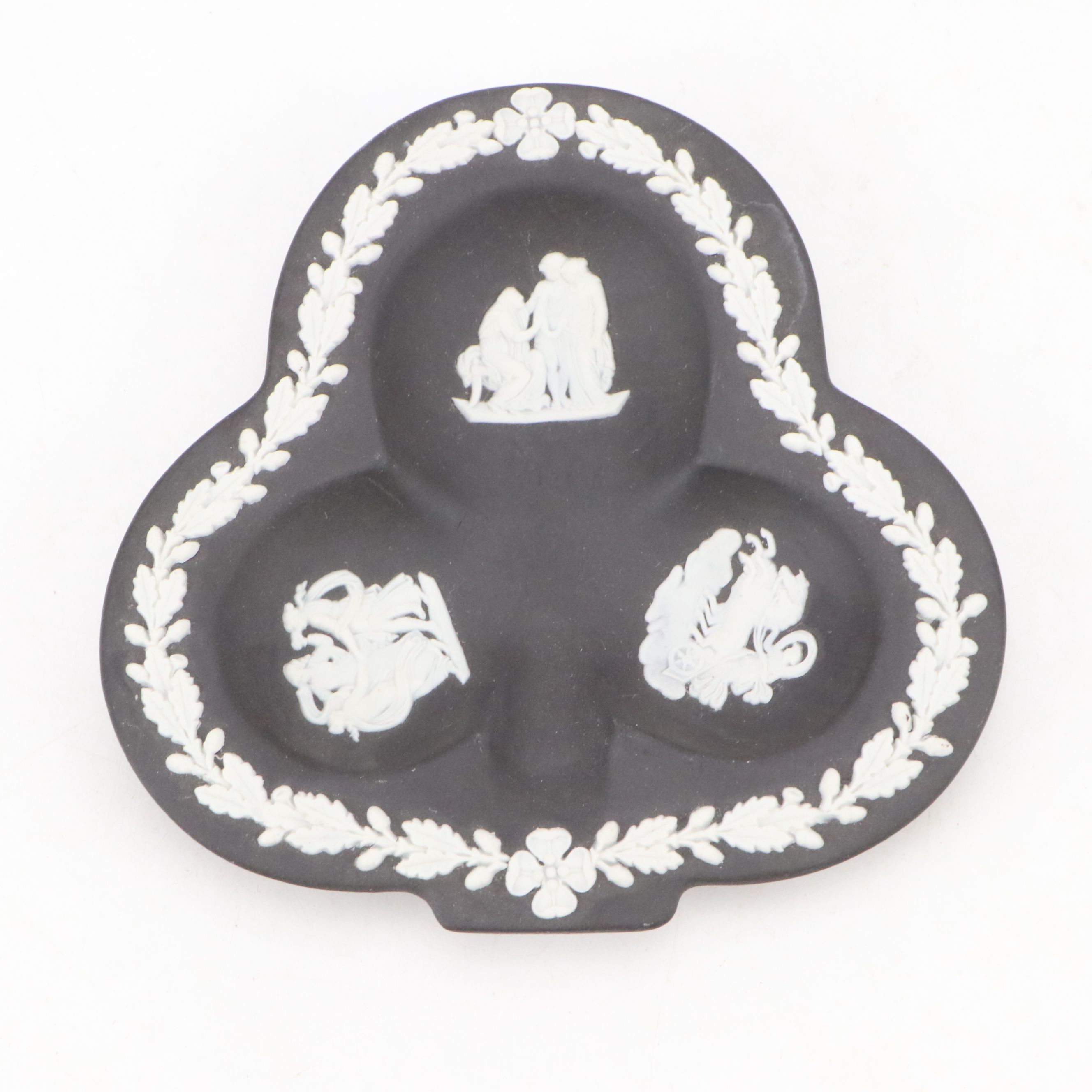 Wedgwood Black Jasperware Heart, Clover and Spade Shaped Dishes