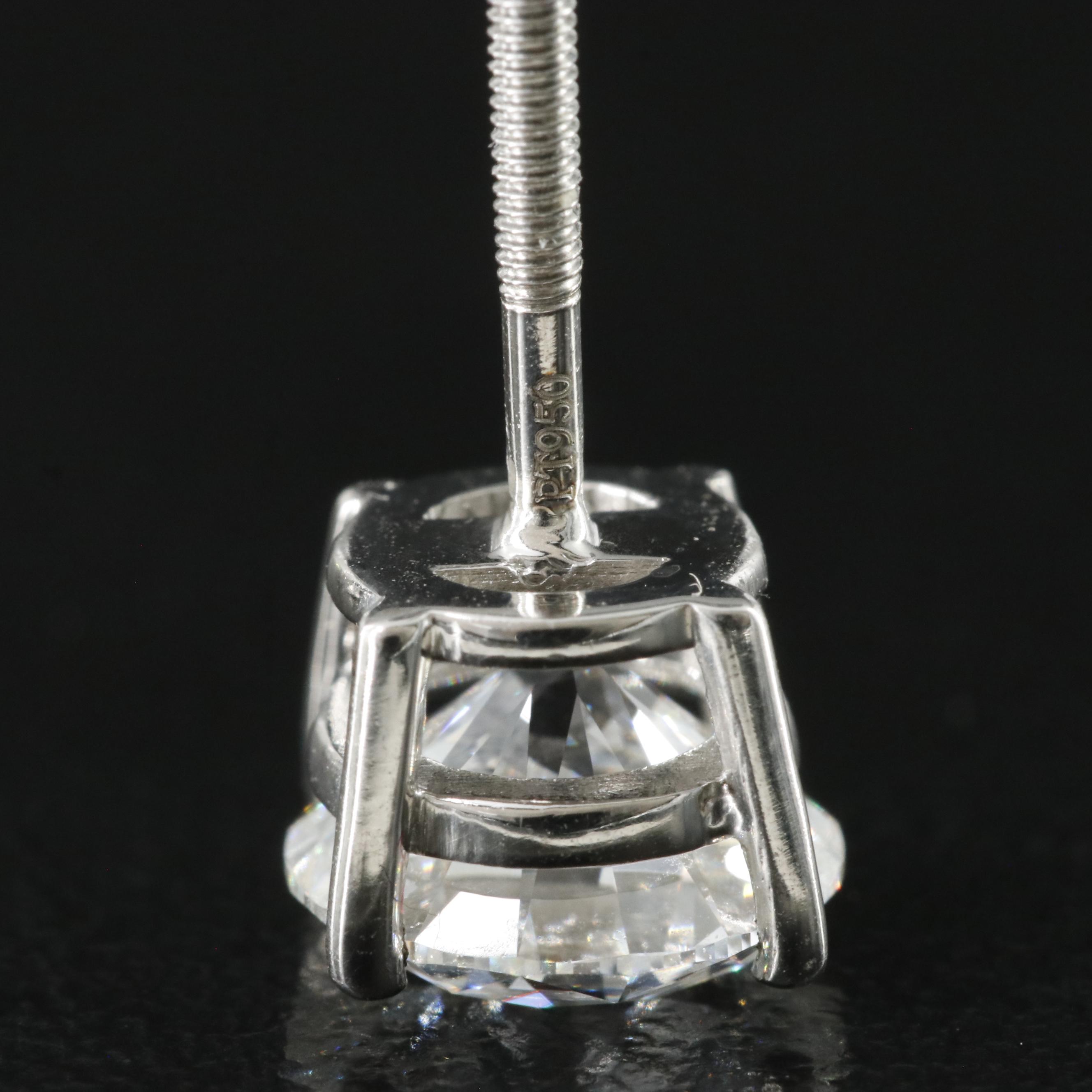 Platinum 3.44 CTW Lab Grown Diamond Stud Earrings with IGI Reports