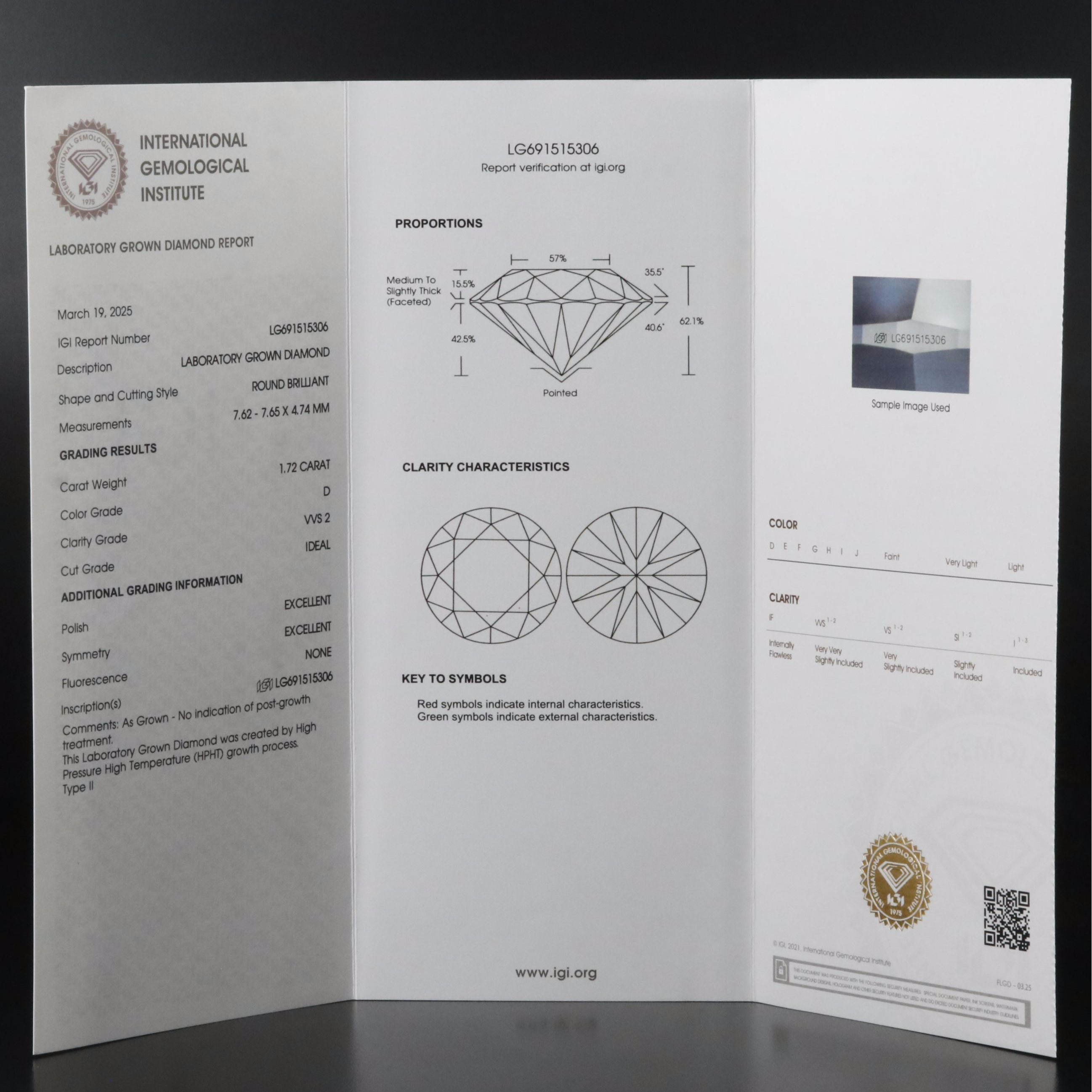 Platinum 3.44 CTW Lab Grown Diamond Stud Earrings with IGI Reports