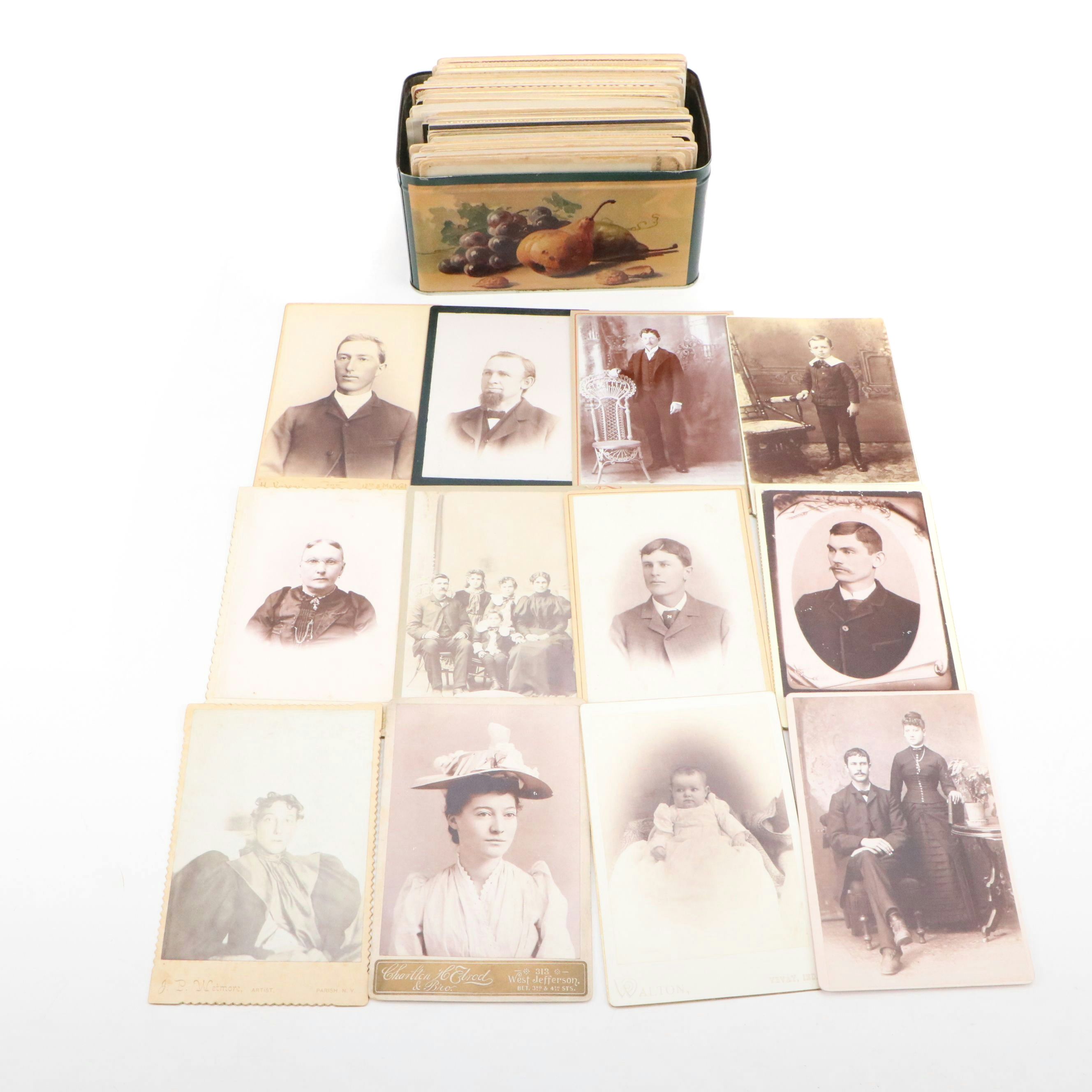 Cabinet Card Portraits of Men, Women and Children, Mid to Late 19th Century